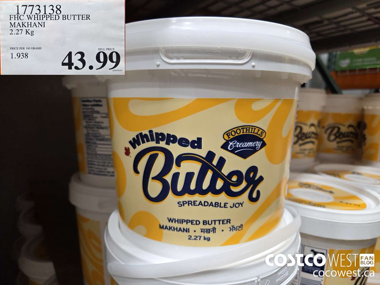 1773138 FHC WHIPPED BUTTER MAKHANI 2.27 KG $43.99