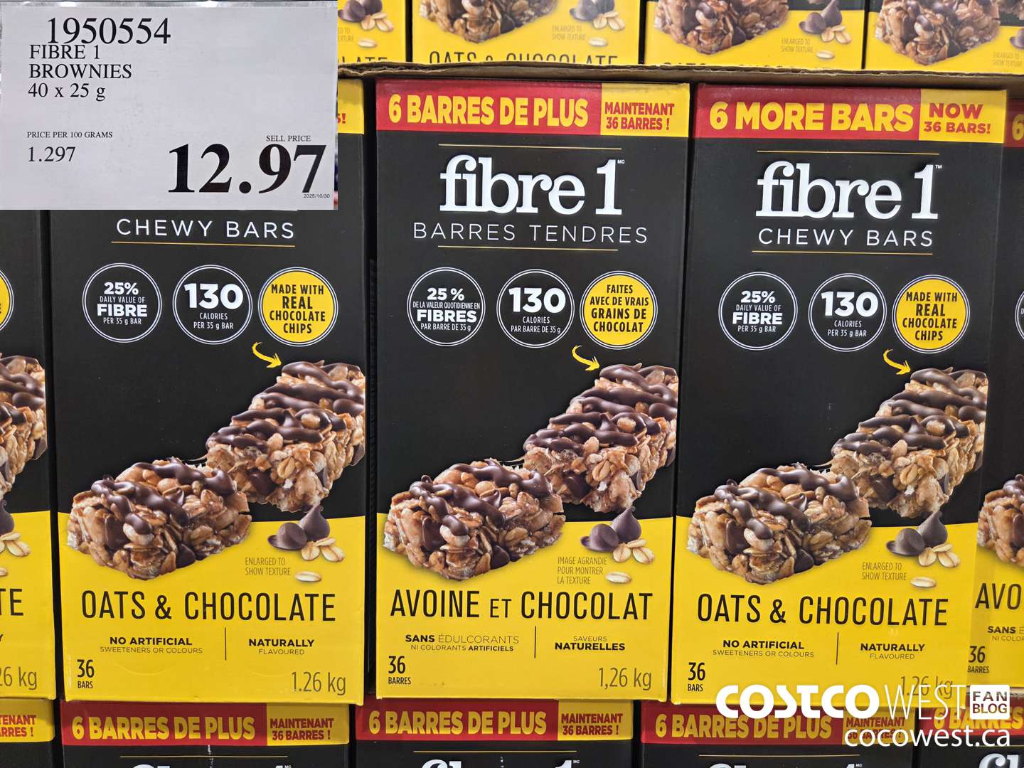 1950554 FIBRE 1 BROWNIES 40 X 25G $12.97