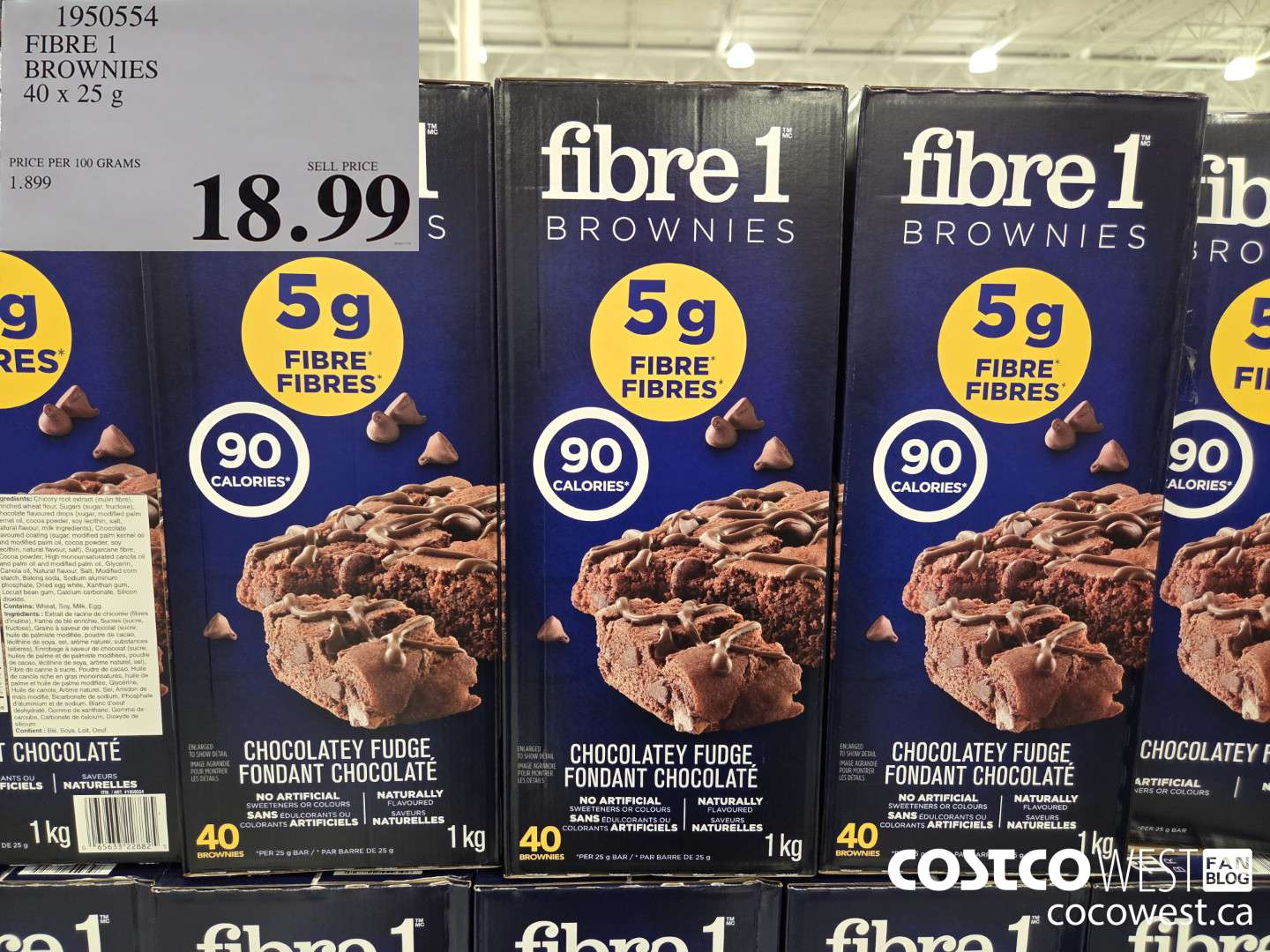 1950554 FIBRE 1 BROWNIES 40 X 25G $18.99