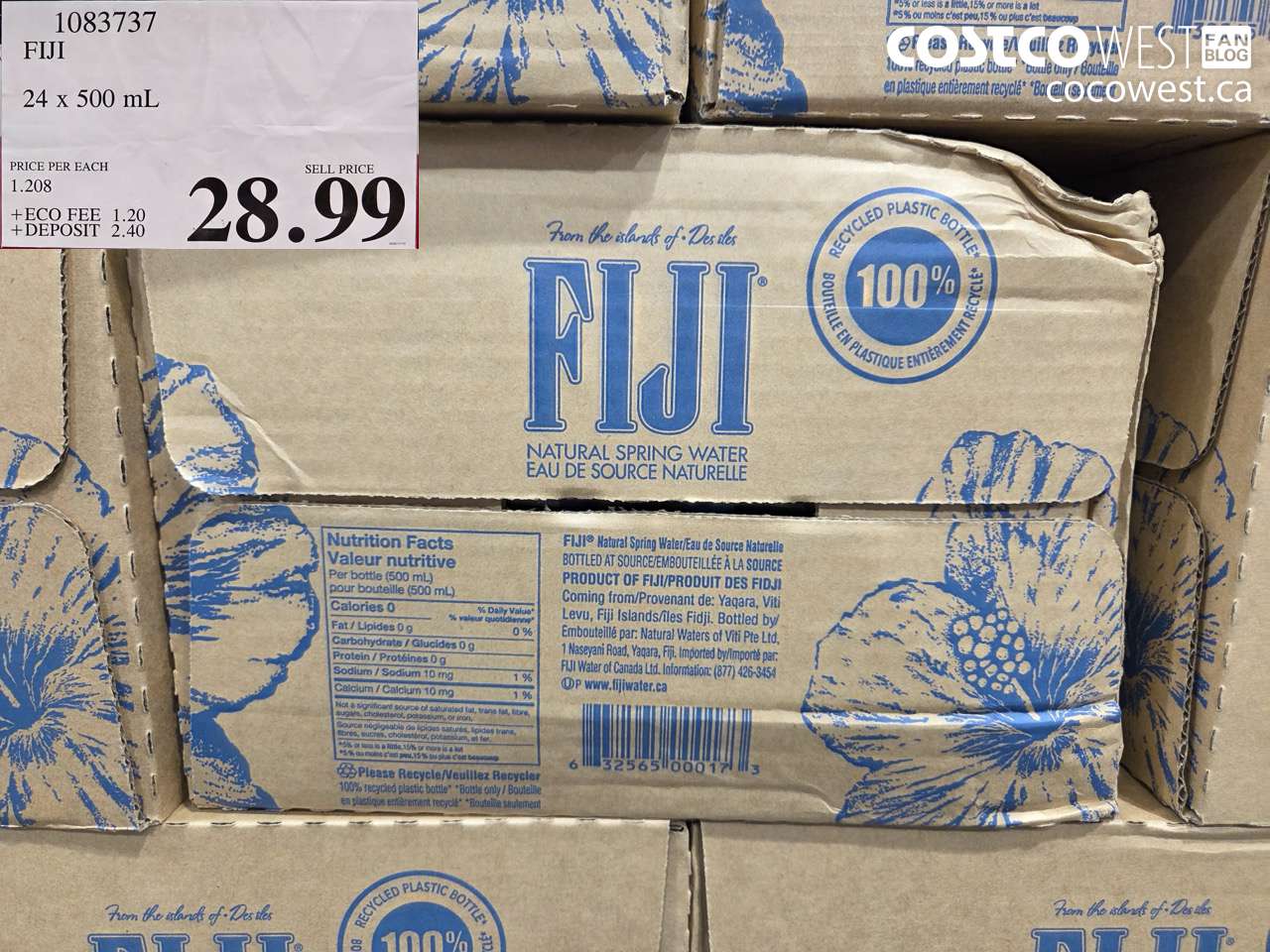 1083737 FIJI 24 X 500ML $28.99