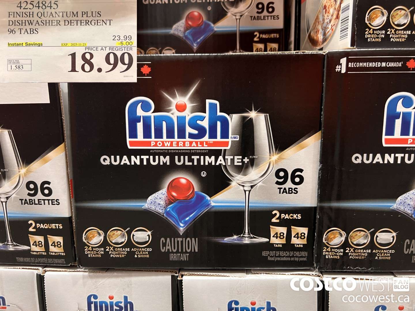 4254845 FINISH QUANTUM PLUS DISHWASHER DETERGENT 96 TABS ($5.00 INSTANT SAVINGS EXPIRES ON 2025-11-23) $18.99