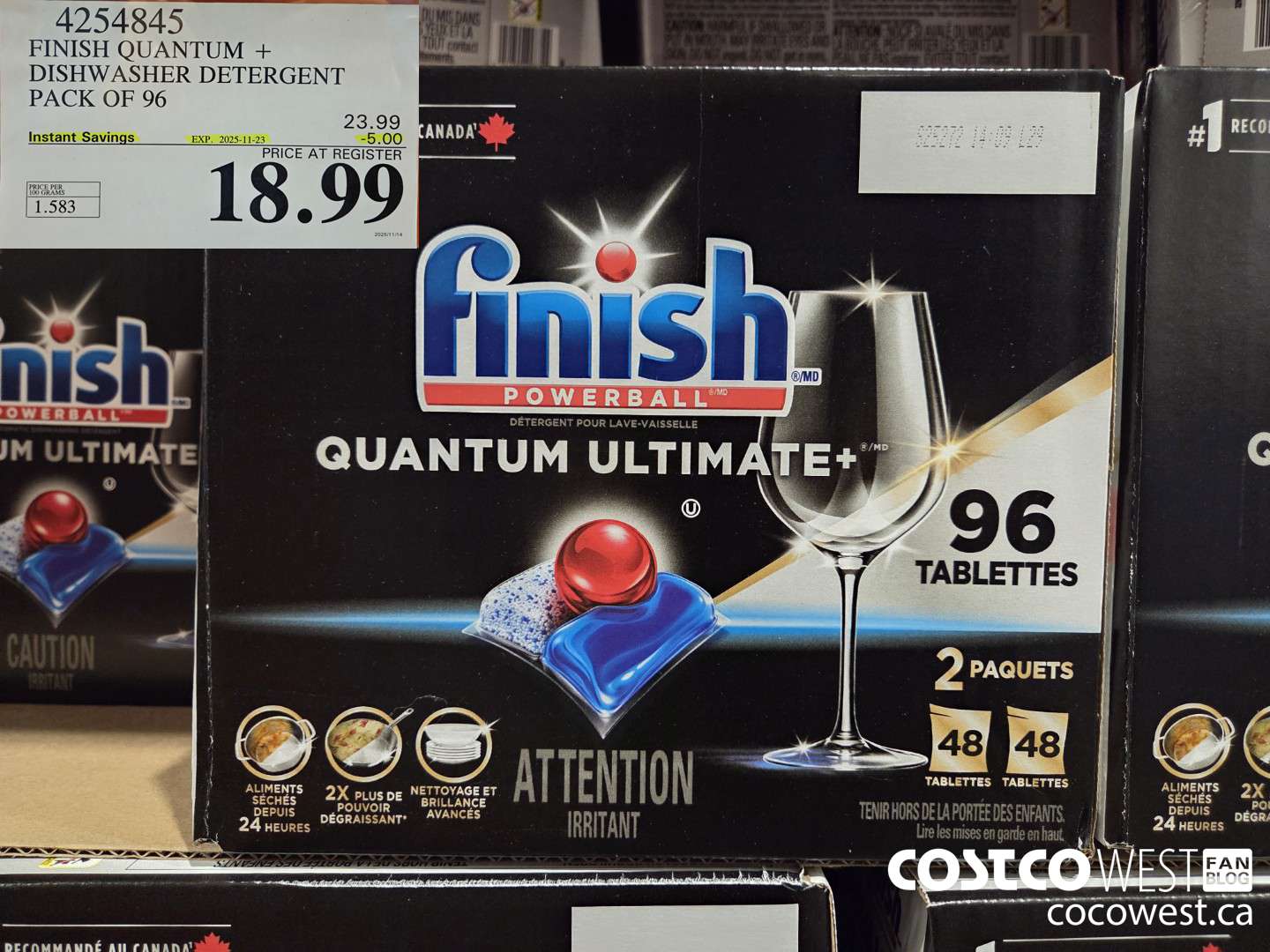 4254845 FINISH QUANTUM PLUS DISHWASHER DETERGENT 96 TABS ($5.00 INSTANT SAVINGS EXPIRES ON 2025-11-23) $18.99
