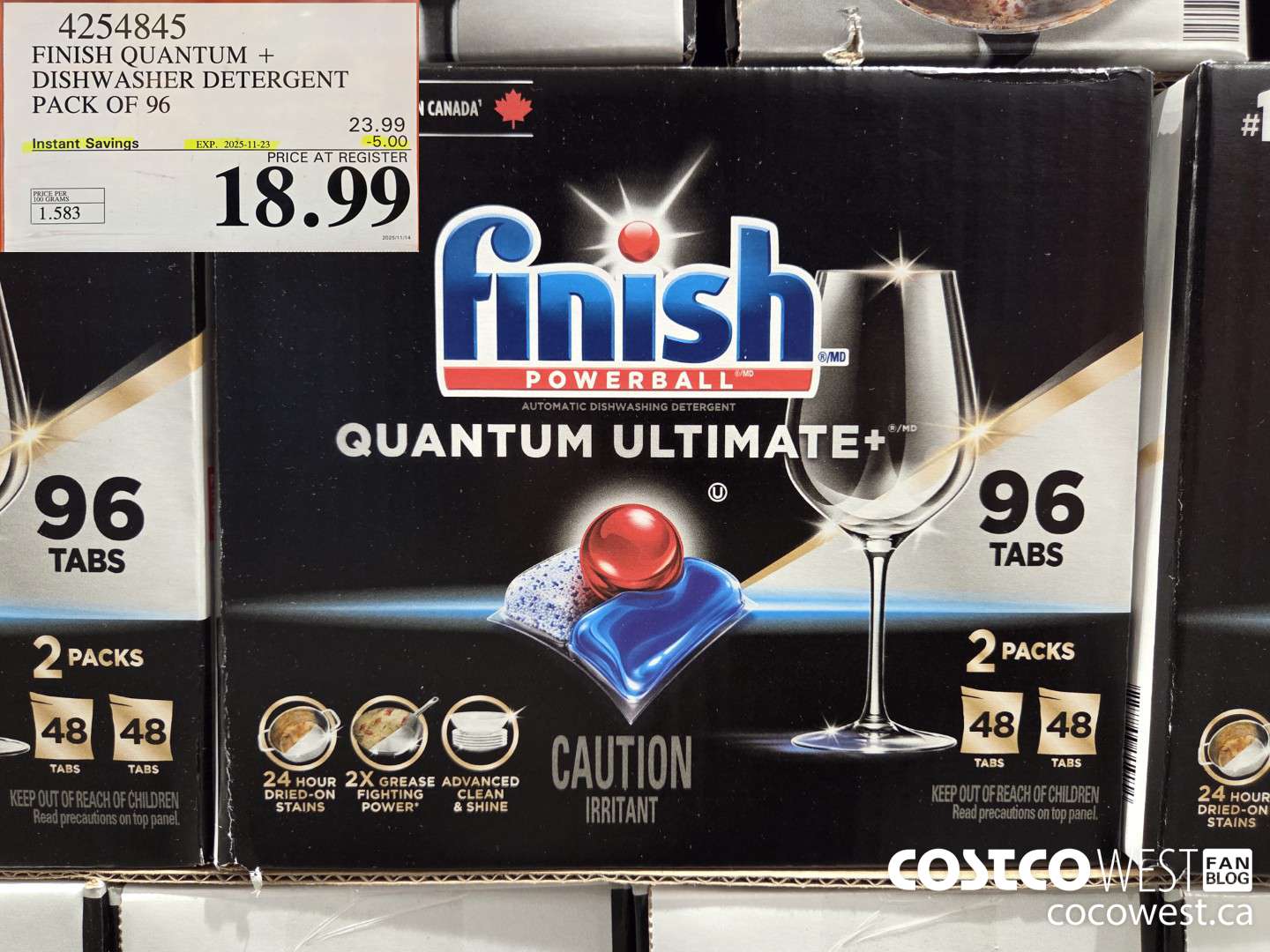 4254845 FINISH QUANTUM PLUS DISHWASHER DETERGENT 96 TABS ($5.00 INSTANT SAVINGS EXPIRES ON 2025-11-23) $18.99