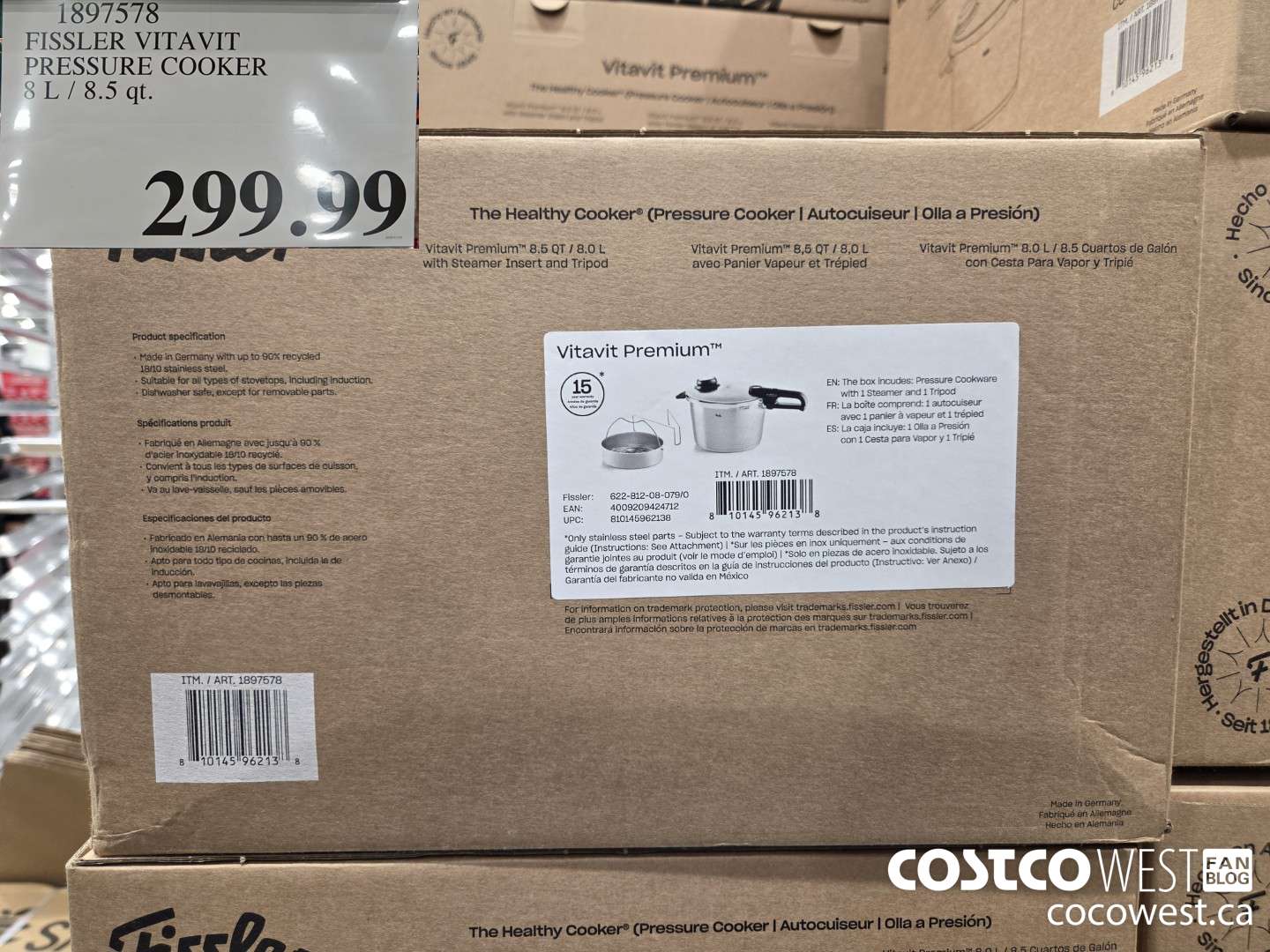1897578 FISSLER VITAVIT PRESSURE COOKER 8 L / 8.5 qt.  $299.99