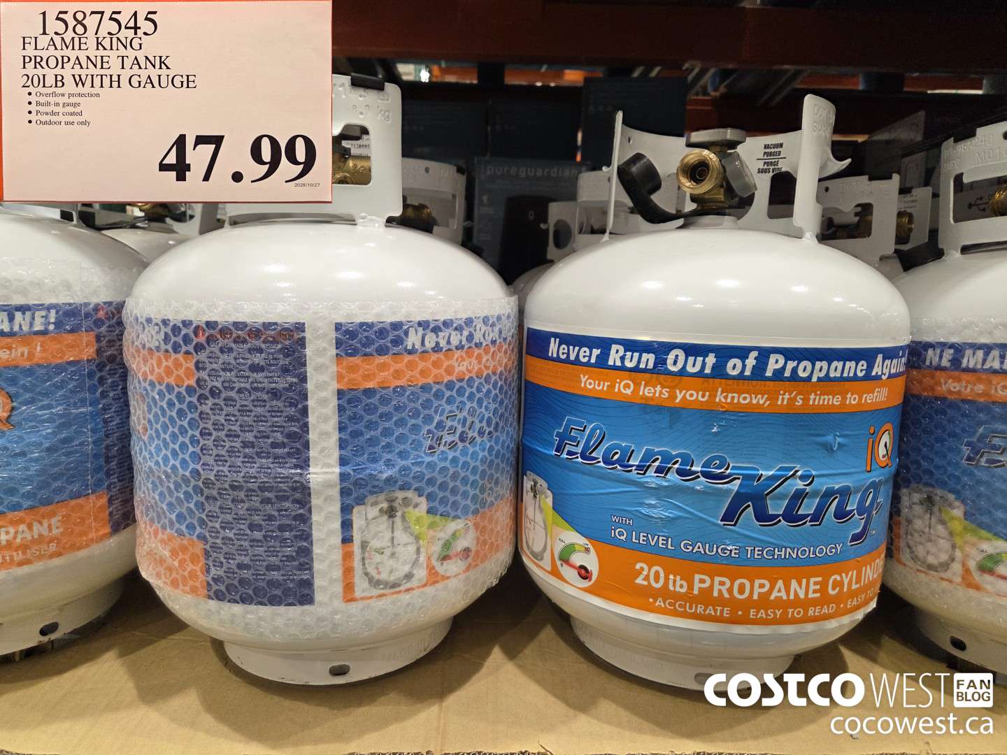 1587545 FLAME KING PROPANE TANK 20LB WITH GAUGE  $47.99