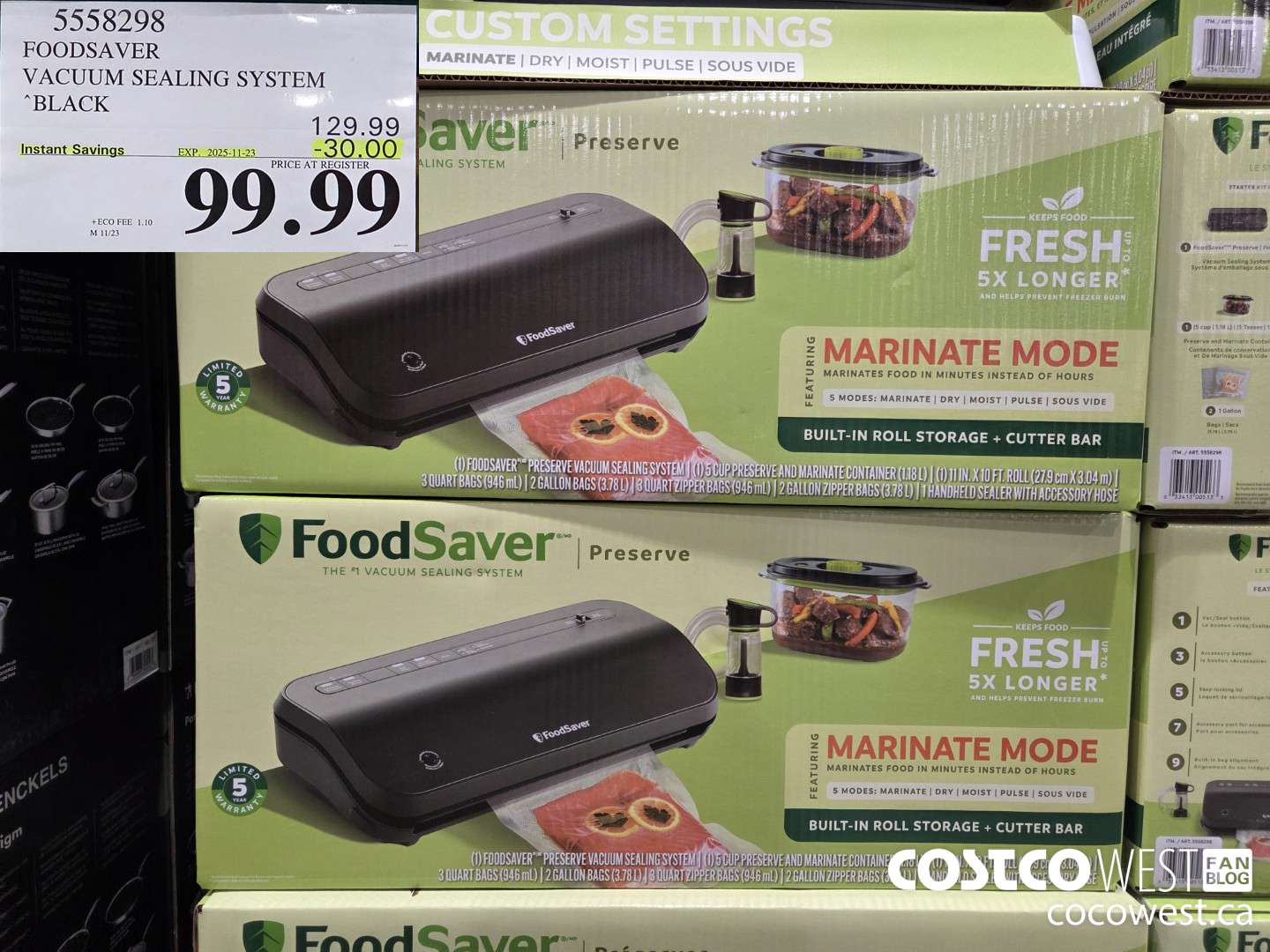 5558298 FOODSAVER VACUUM SEALING SYSTEM BLACK ($30.00 INSTANT SAVINGS EXPIRES ON 2025-11-23) $99.99