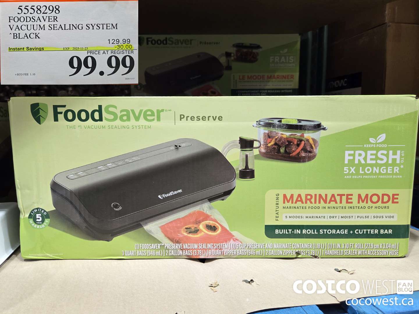 5558298 FOODSAVER VACUUM SEALING SYSTEM BLACK ($30.00 INSTANT SAVINGS EXPIRES ON 2025-11-23) $99.99