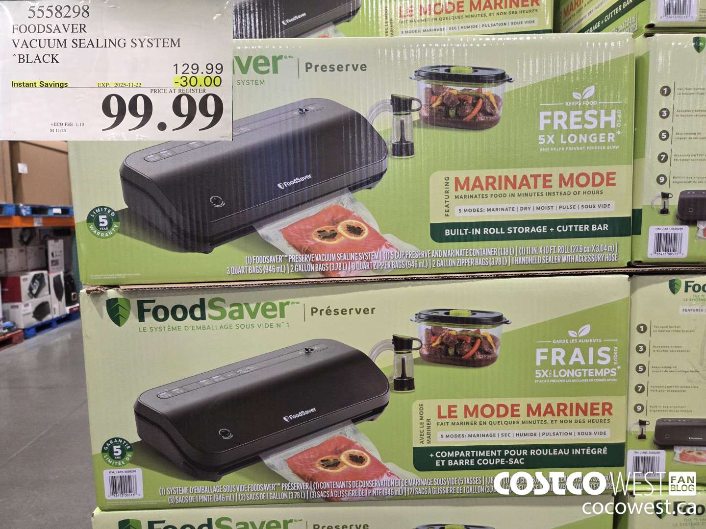 5558298 FOODSAVER VACUUM SEALING SYSTEM BLACK ($30.00 INSTANT SAVINGS EXPIRES ON 2025-11-23) $99.99