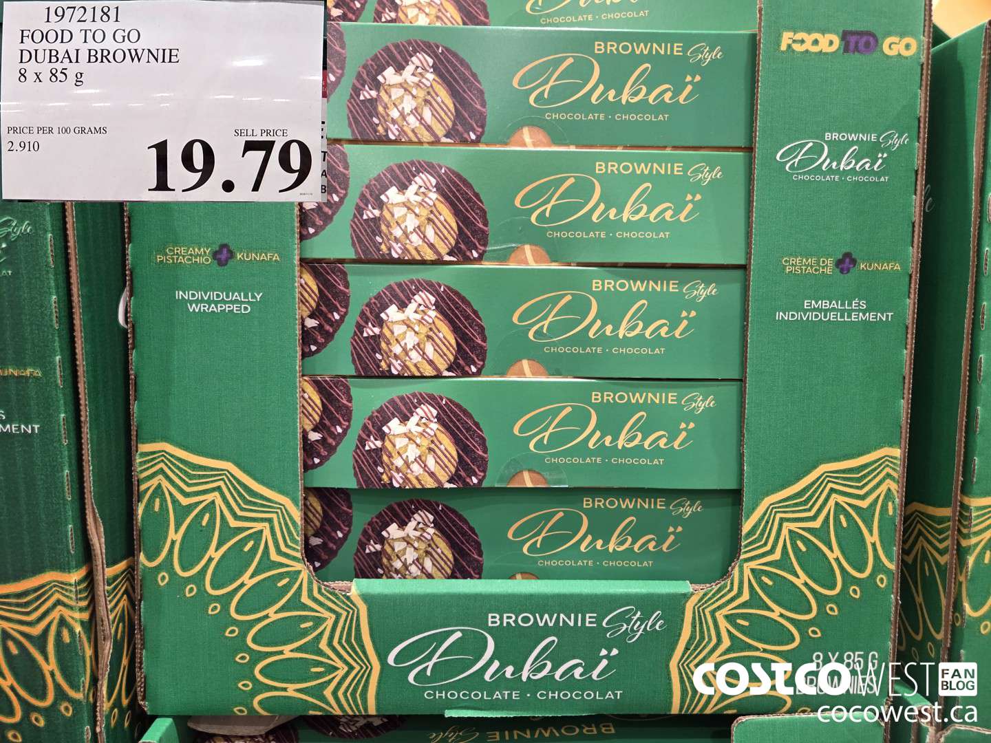 1972181 FOOD TO GO DUBAI BROWNIE 8 X 85G $19.79