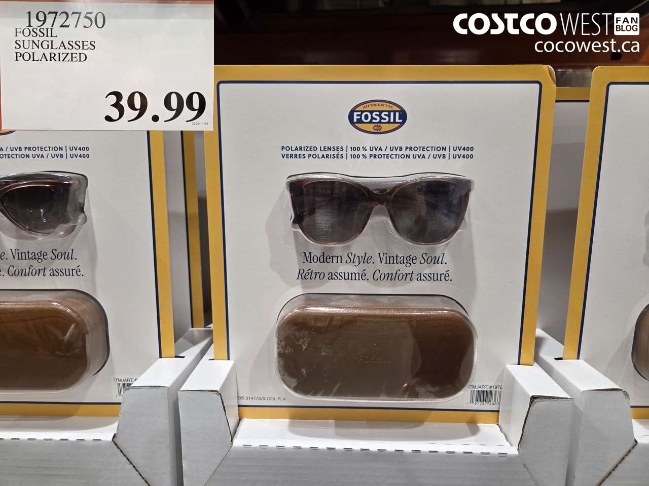 1972750 FOSSIL SUNGLASSES POLARIZED $39.99