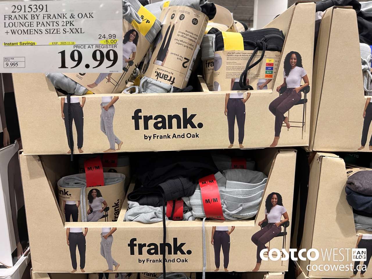 2915391 FRANK BY FRANK & OAK LOUNGE PANTS 2PK WOMENS SIZE S-XXL ($5.00 INSTANT SAVINGS EXPIRES ON 2025-11-16) $19.99
