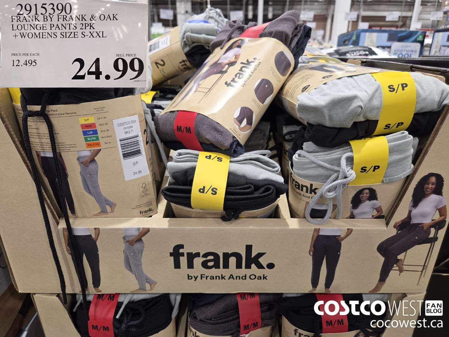 2915390 FRANK BY FRANK & OAK LOUNGE PANTS 2PK WOMENS SIZE S-XXL $24.99