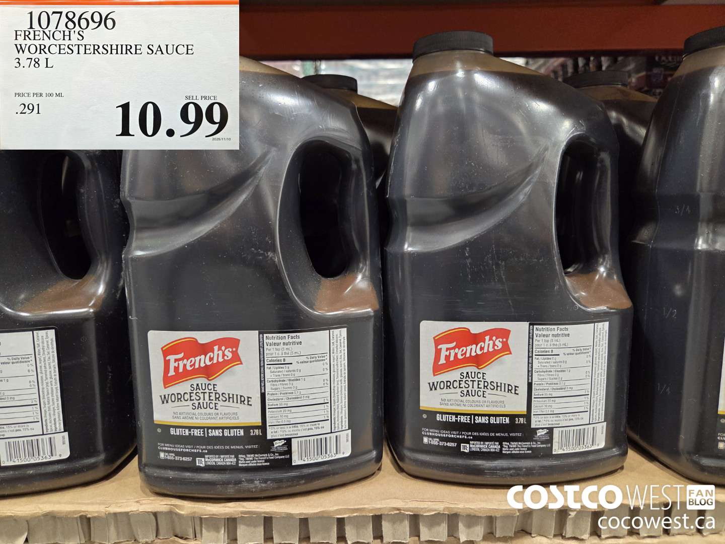 1078696 FRENCH'S WORCESTERSHIRE SAUCE 3.78 L $10.99