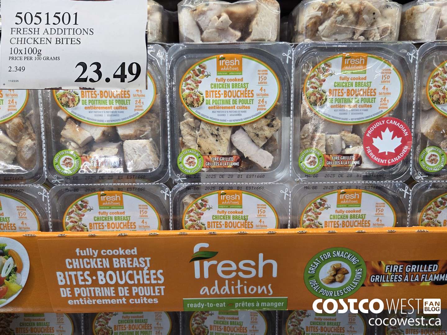 5051501 FRESH ADDITIONS CHICKEN BITES 10X100G $23.49