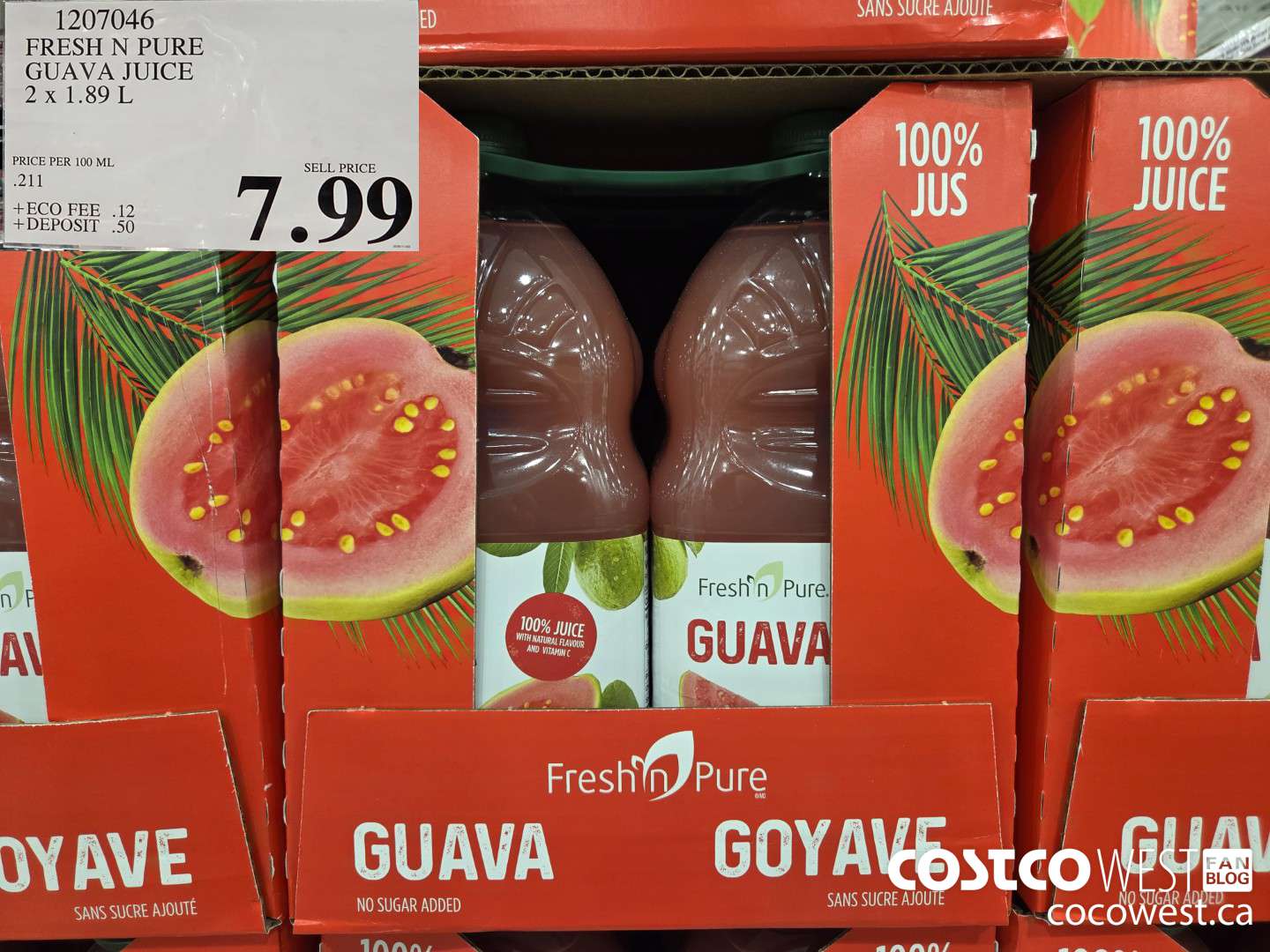 1207046 FRESH N PURE GUAVA JUICE 2 x 1.89 L $7.99