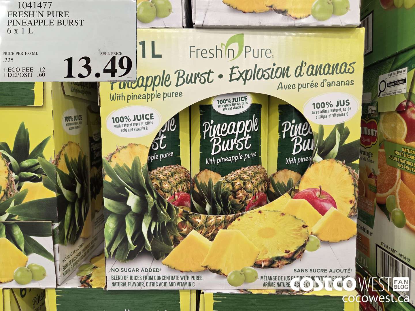 1041477 FRESH N PURE PINEAPPLE BURST 6 x 1 L $13.49