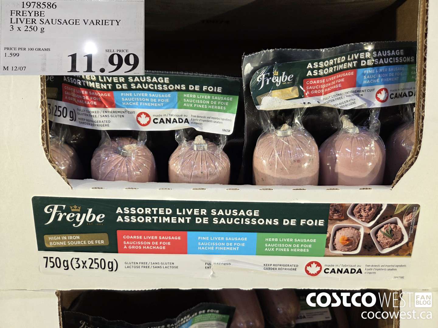 1978586 FREYBE LIVER SAUSAGE VARIETY 3 X 250G $11.99