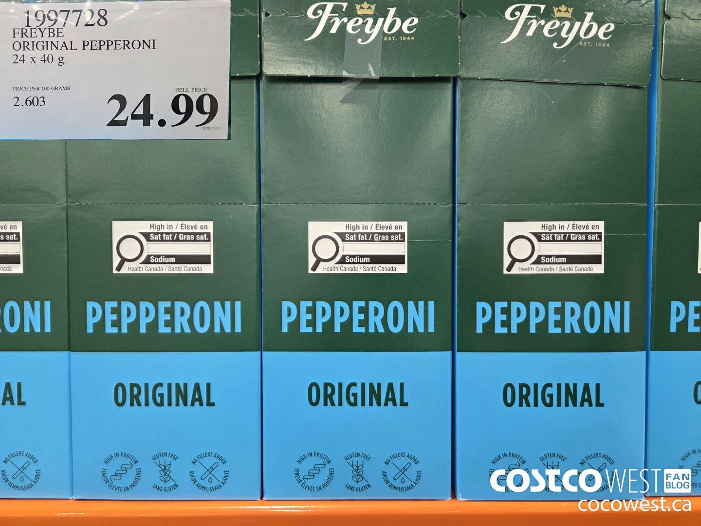 1997728 FREYBE ORIGINAL PEPPERONI 24 x 40 g $24.99