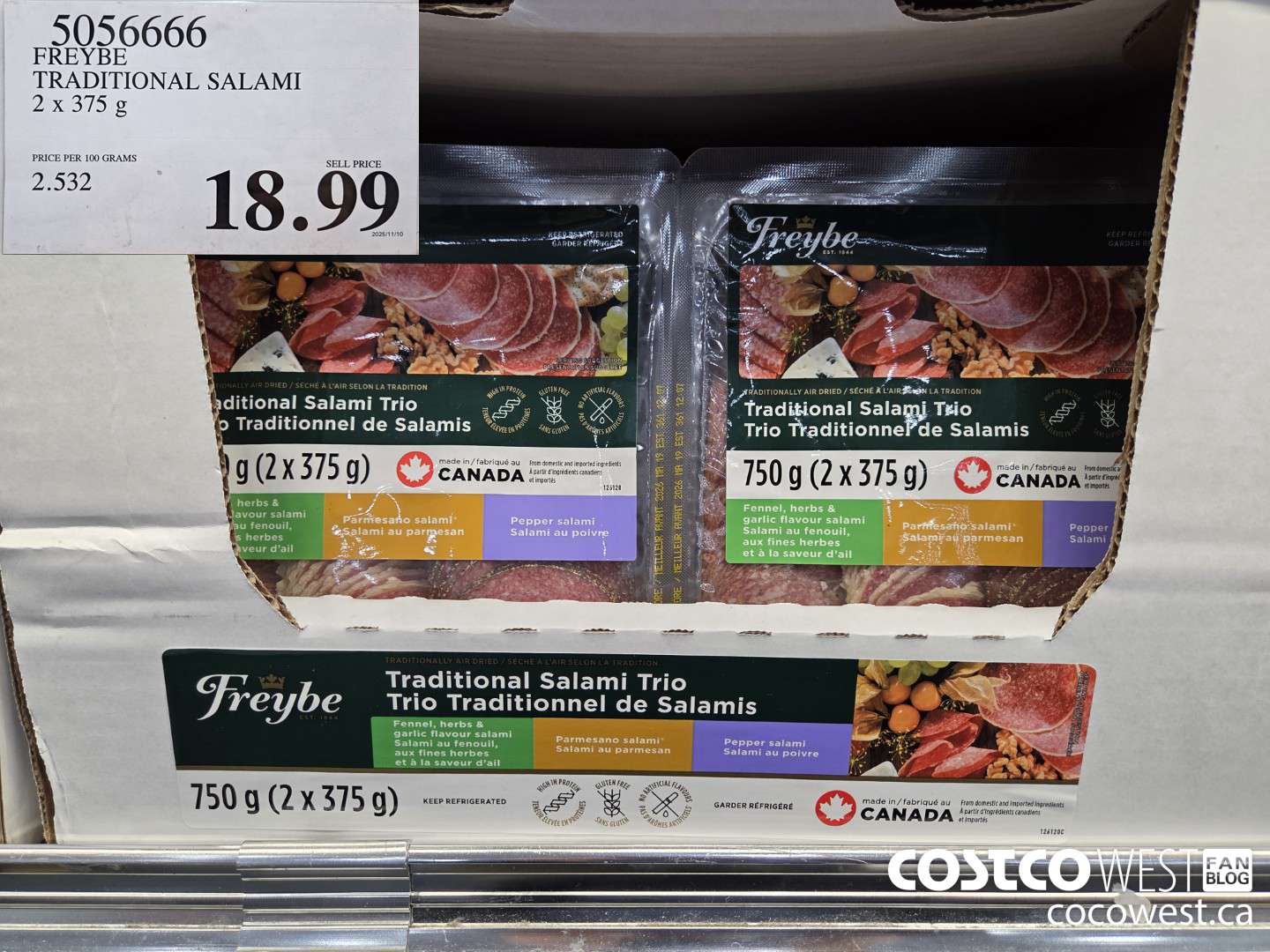 5056666 FREYBE TRADITIONAL SALAMI 2 X 375G $18.99