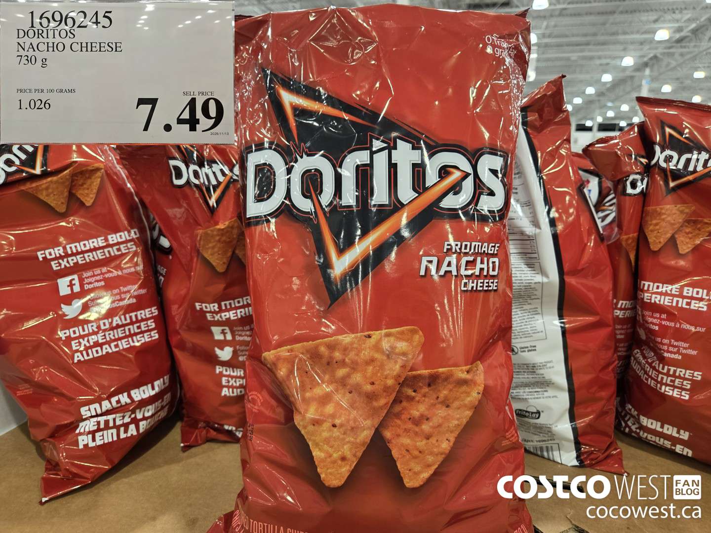 1696245 FRITO LAY DORITOS NACHO 730G $7.49