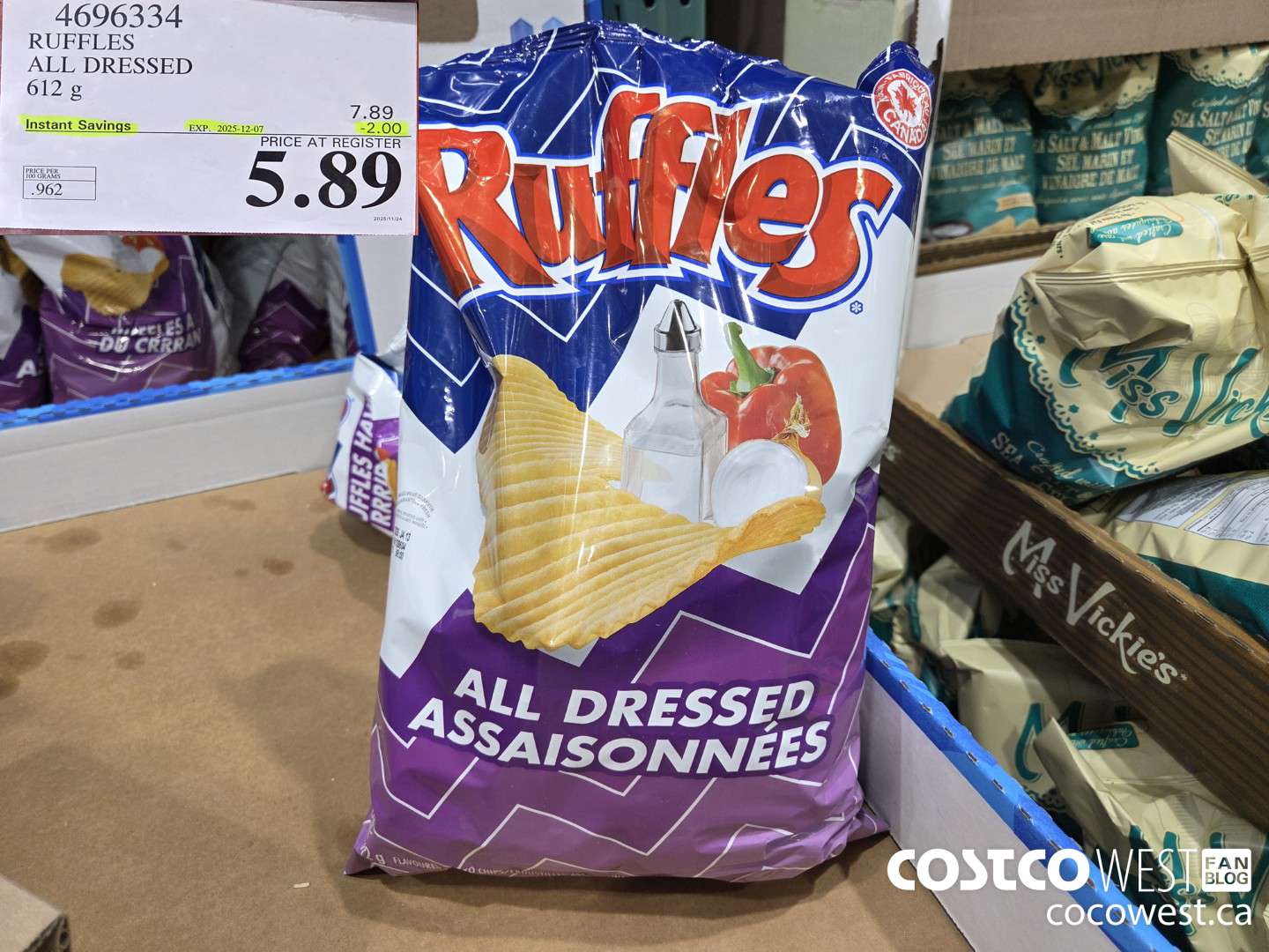 4696334 FRITO LAY RUFFLES ALL DRESSED 612G ($2.00 INSTANT SAVINGS EXPIRES ON 2025-12-07) $5.89