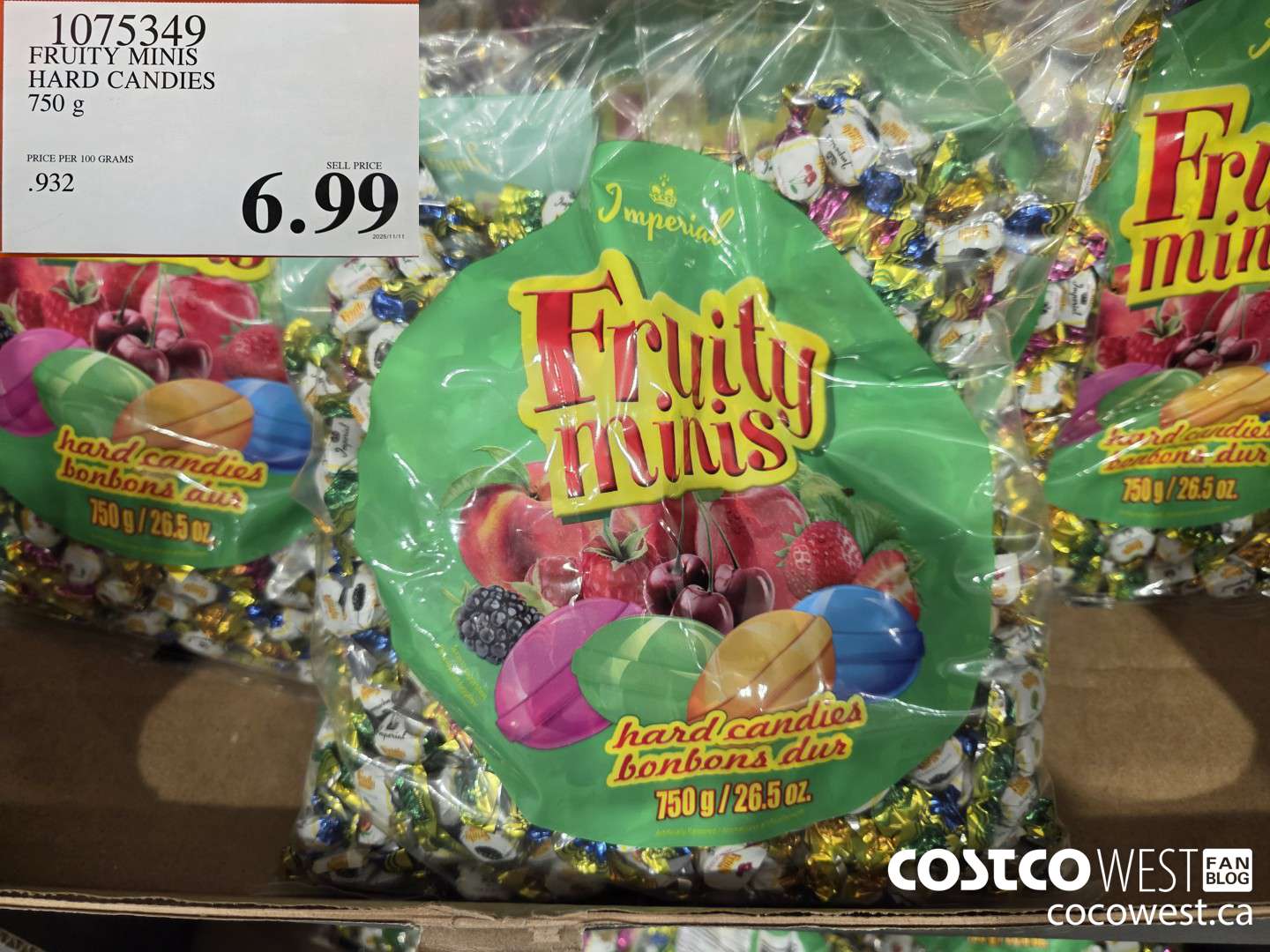 1075349 FRUITY MINIS HARD CANDIES 750 g $6.99