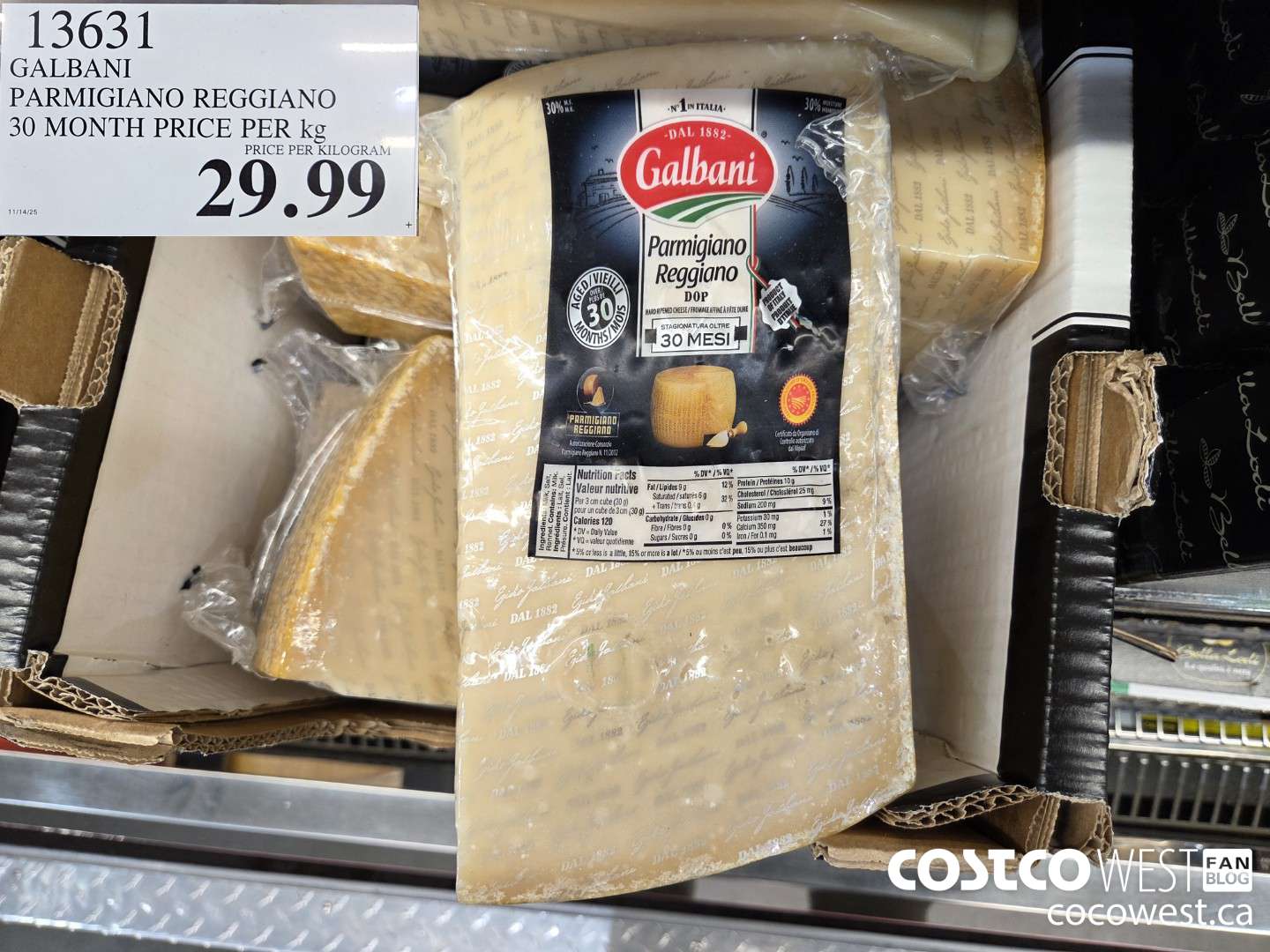 13631 GALBANI PARMIGIANO REGGIANO 30 MONTH PRICE PER kg $29.99