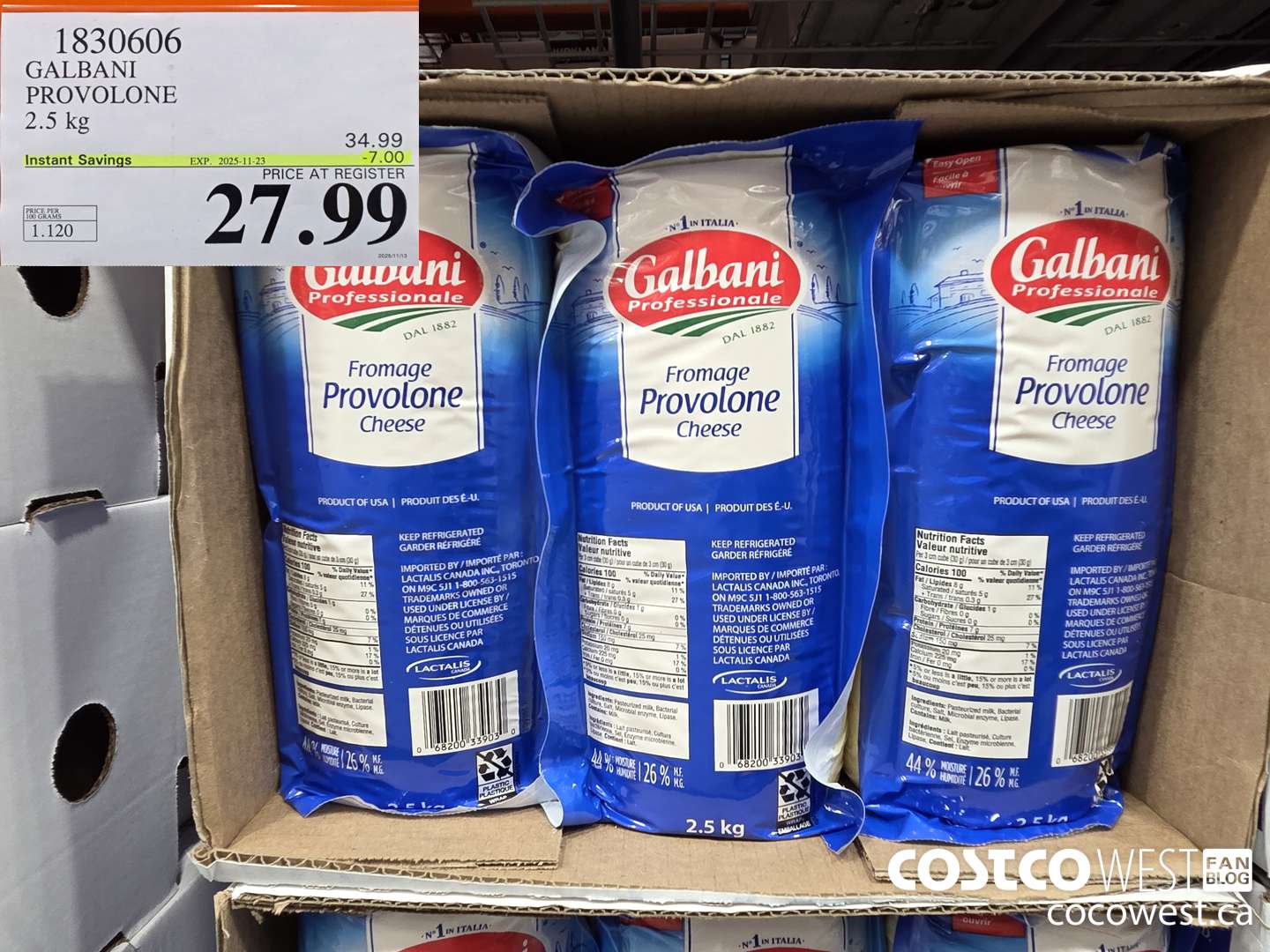 1830606 GALBANI PROVOLONE 2.5 kg ($7.00 INSTANT SAVINGS EXPIRES ON 2025-11-23) $27.99
