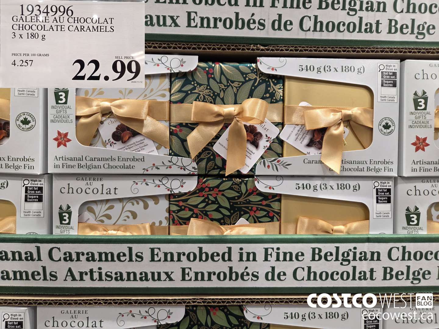 1934996 GALERIE AU CHOCOLAT CHOCOLATE CARAMELS 3 X 108G $22.99