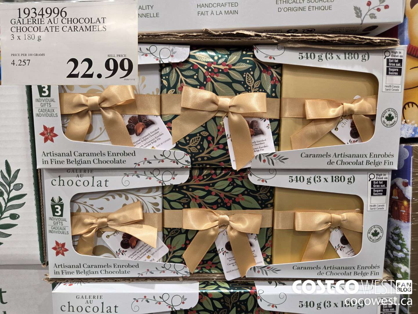 1934996 GALERIE AU CHOCOLAT CHOCOLATE CARAMELS 3 X 108G $22.99