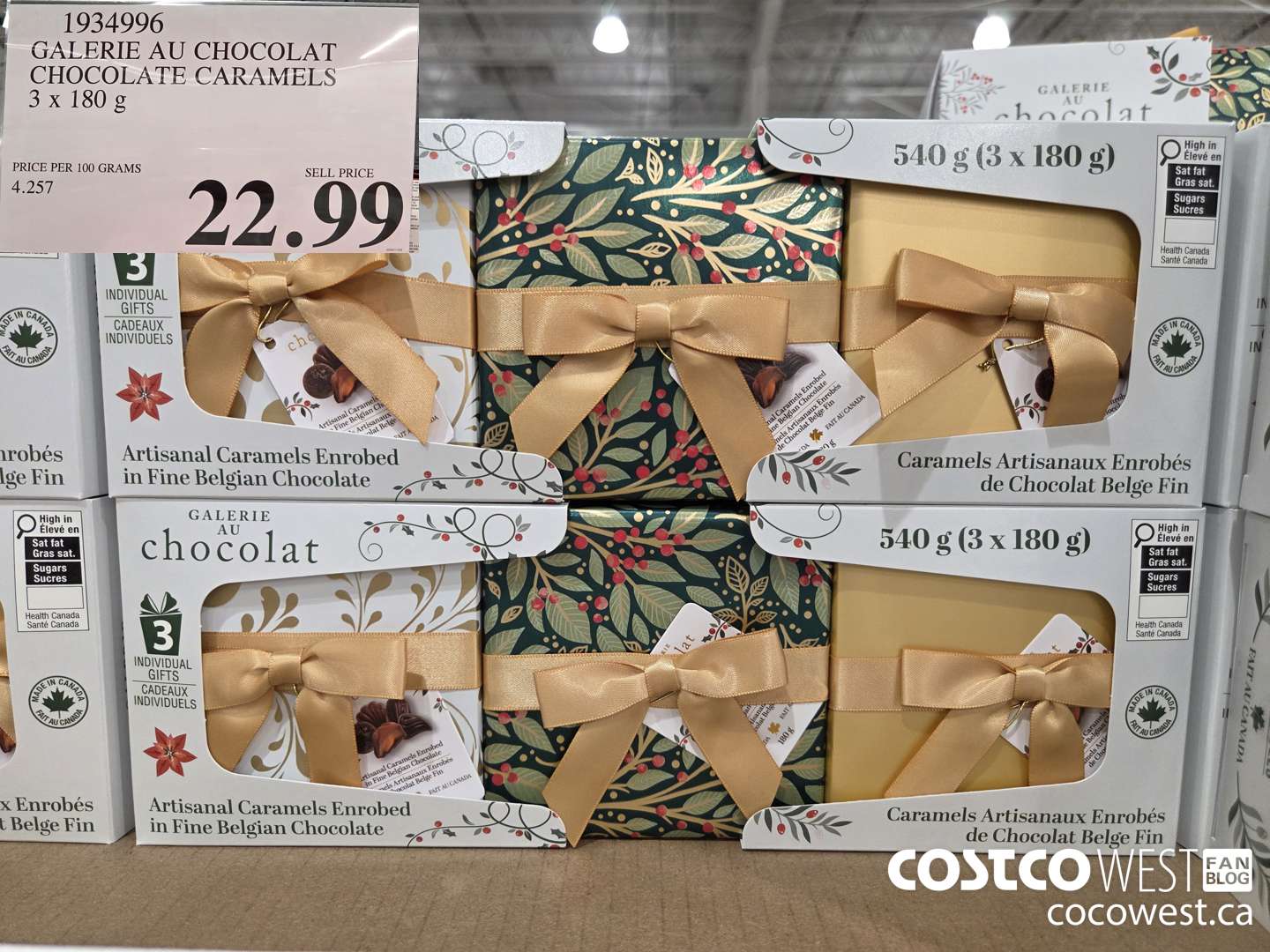 1934996 GALERIE AU CHOCOLAT CHOCOLATE CARAMELS 3 X 10G $22.99