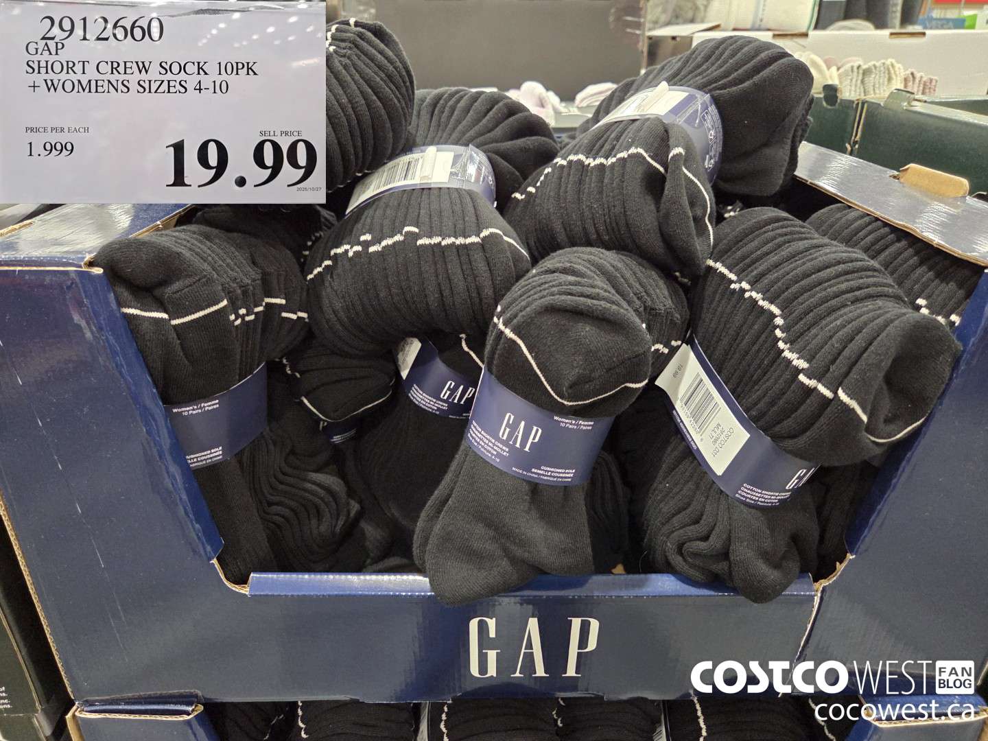 2912660 GAP SHORT CREW SOCK 10PK WOMENS SIZES 4-10 $19.99