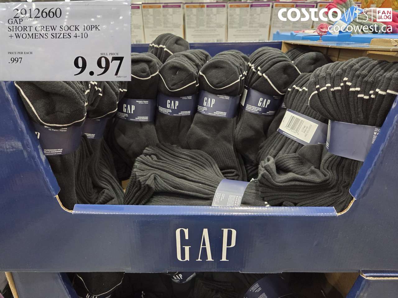 2912660 GAP SHORT CREW SOCK 10PK WOMENS SIZES 4-10 $9.97