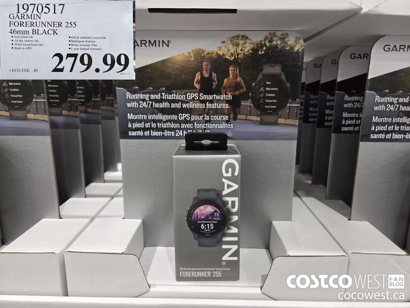 1970517 GARMIN FORERUNNER 255 46MM BLACK $279.99