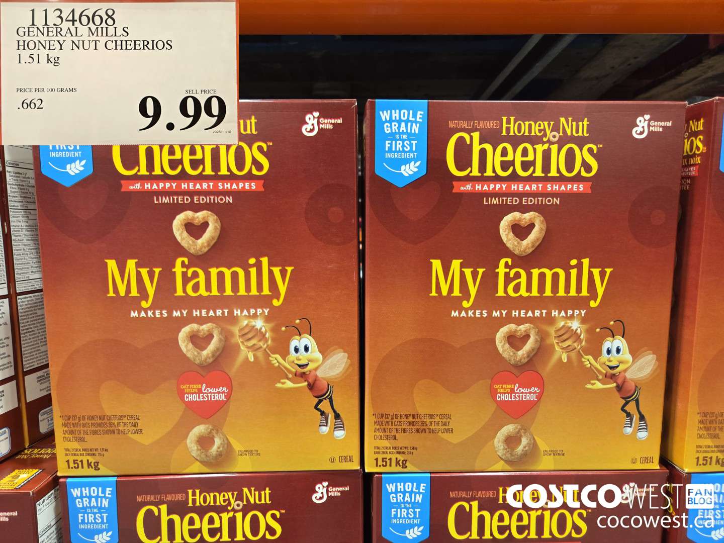 1134668 GENERAL MILLS HONEY NUT CHEERIOS 1.51 kg $9.99