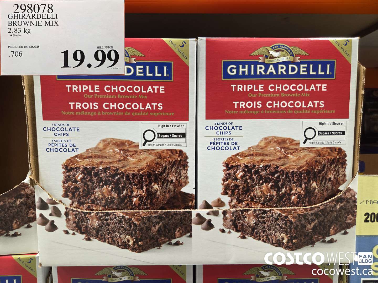 298078 GHIRARDELLI BROWNIE MIX 2.83 kg $19.99