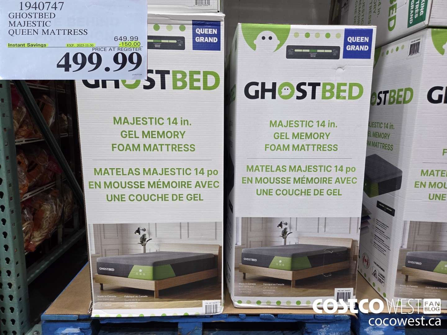 1940747 GHOSTBED MAJESTIC 14 IN QUEEN MATTRESS 14CICFM50 ($150.00 INSTANT SAVINGS EXPIRES ON 2025-11-30) $499.99