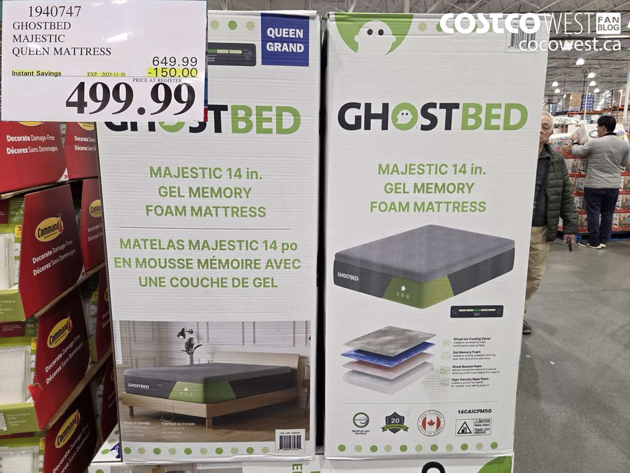 1940747 GHOSTBED MAJESTIC 14 IN QUEEN MATTRESS 14CICFM50 ($150.00 INSTANT SAVINGS EXPIRES ON 2025-11-30) $499.99