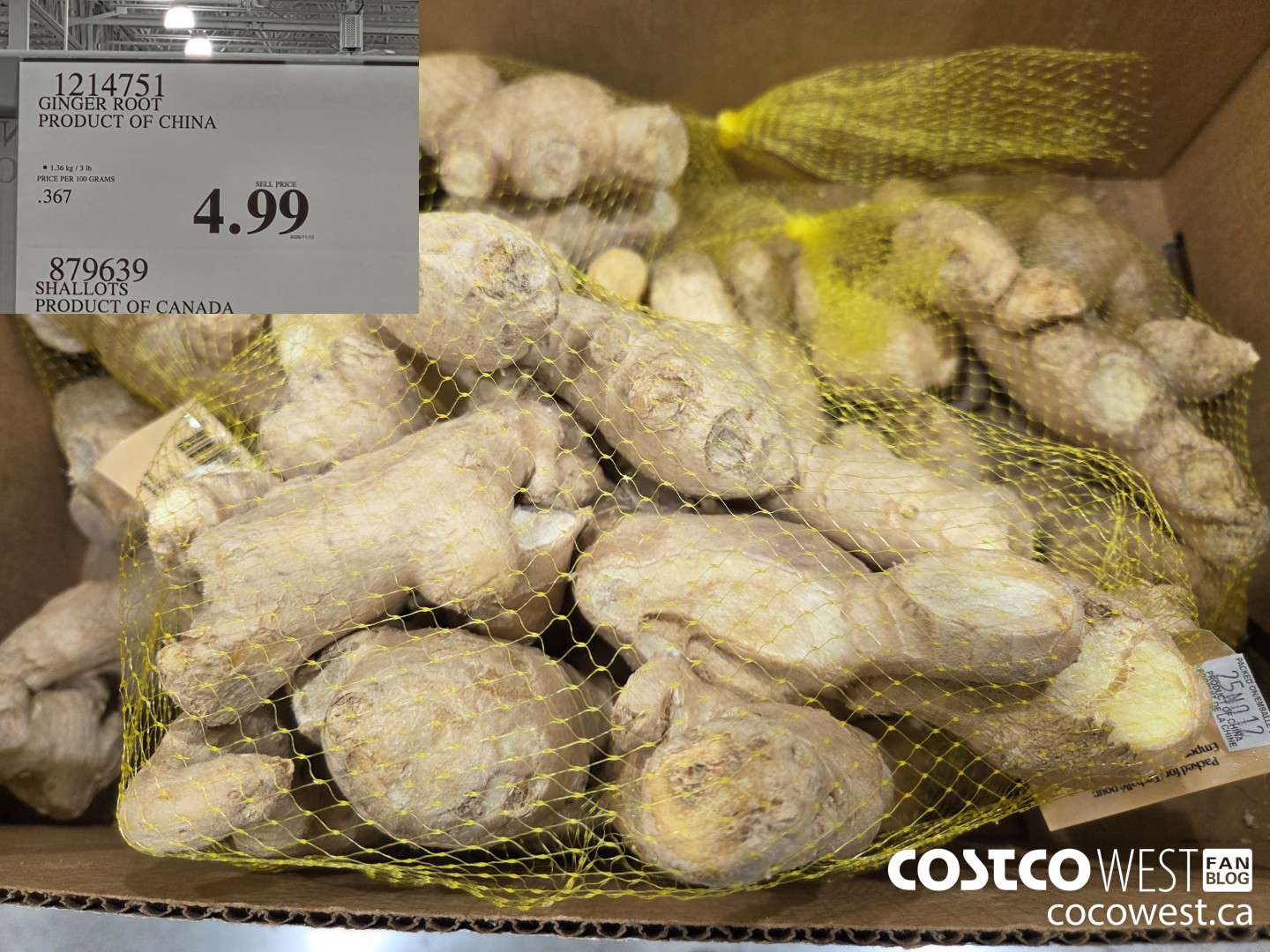 1214751 GINGER ROOT PRODUCT OF CHINA $4.99