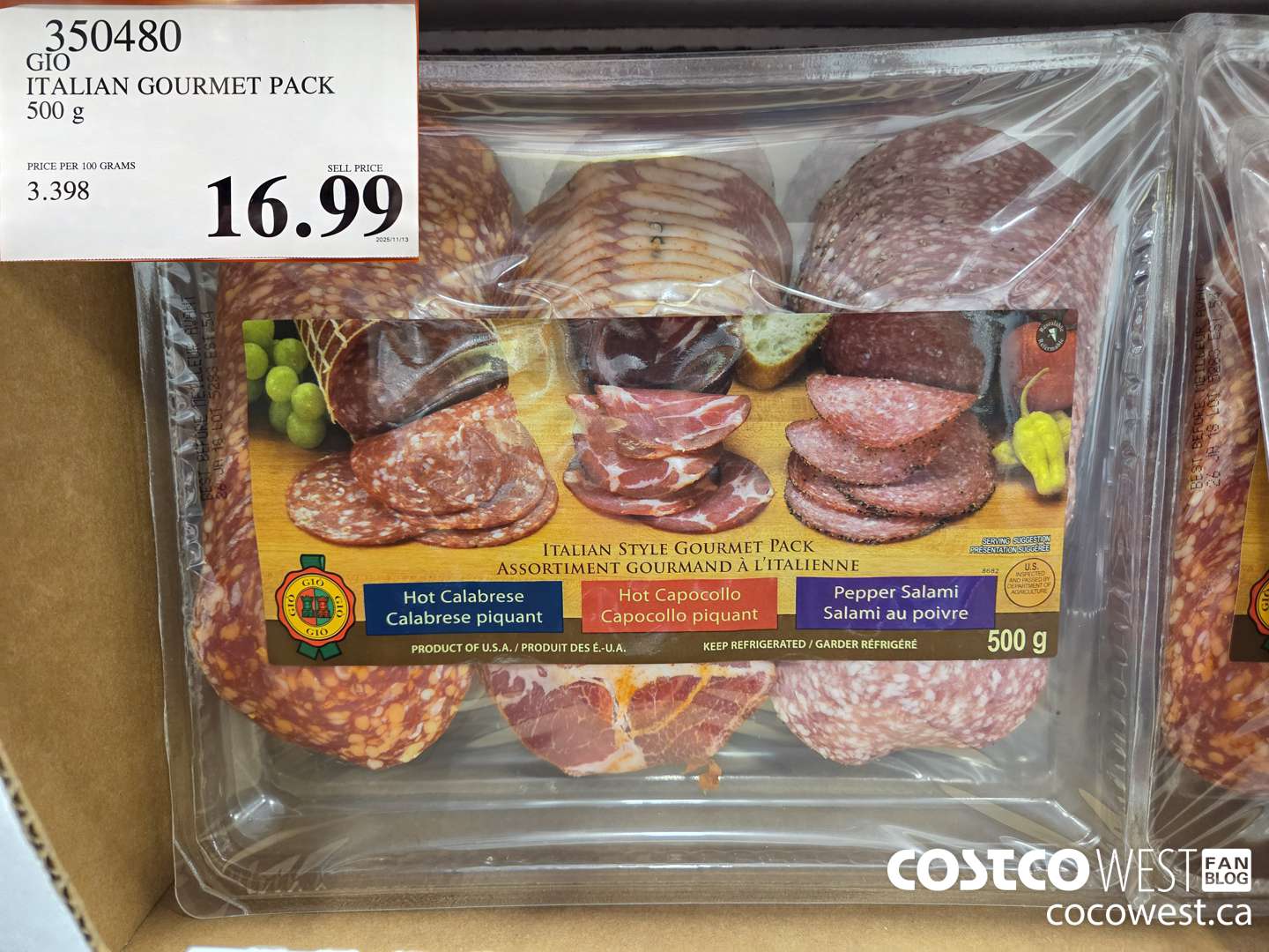 350480 GIO GOURMET SLICED MEAT VARIETY 500 g $16.99