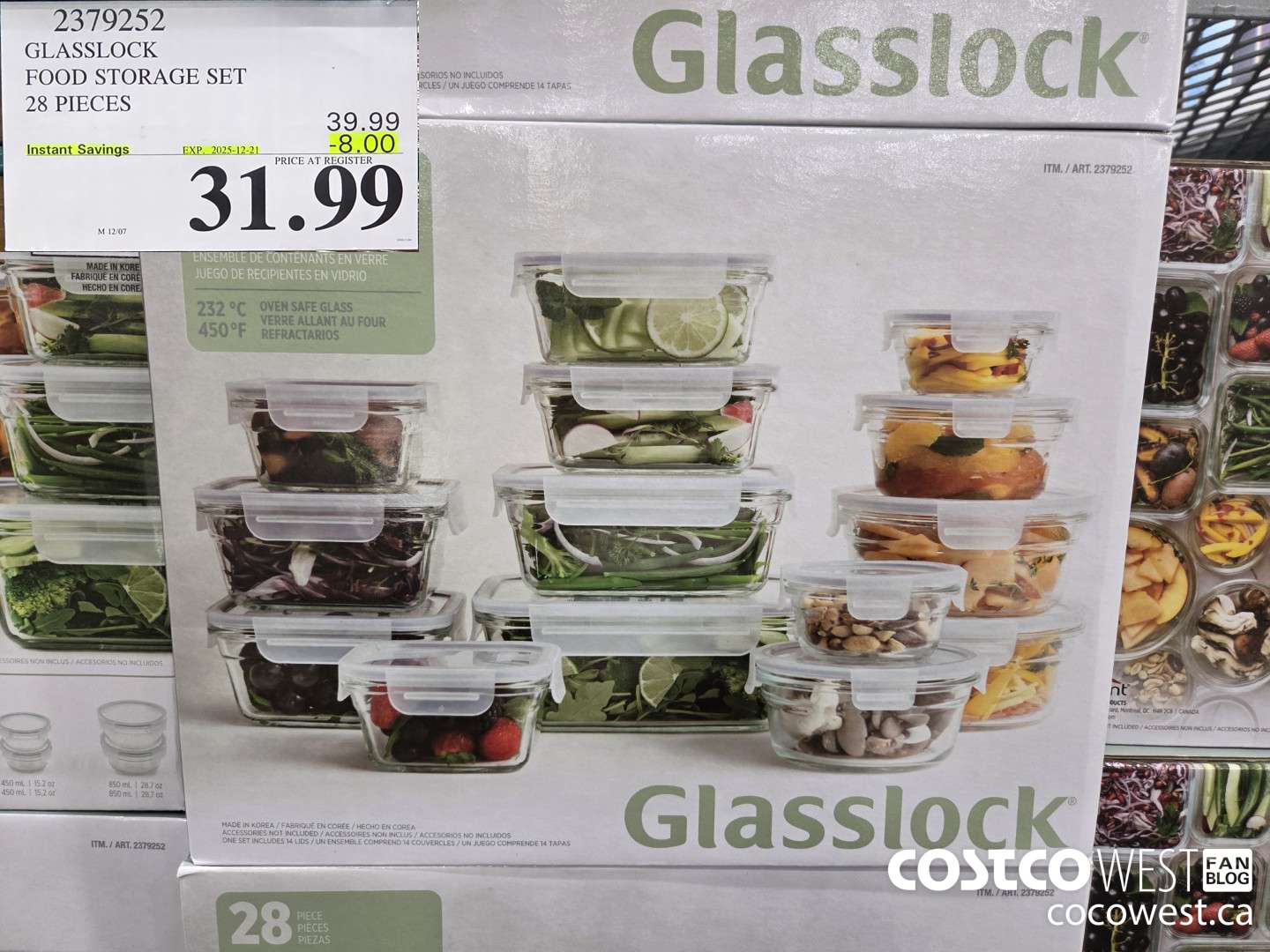 2379252 GLASSLOCK FOOD STORAGE SET 28 PIECES ($8.00 INSTANT SAVINGS EXPIRES ON 2025-12-21) $31.99