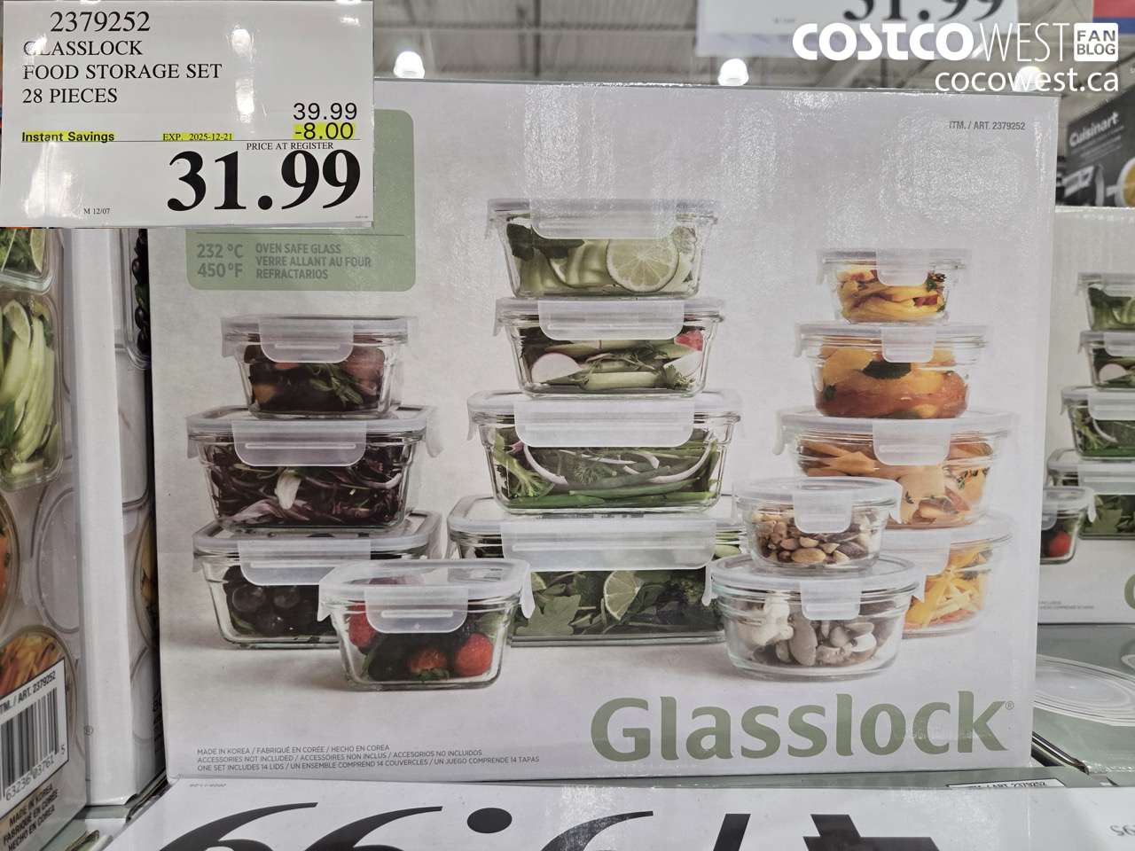 2379252 GLASSLOCK FOOD STORAGE SET 28 PIECES ($8.00 INSTANT SAVINGS EXPIRES ON 2025-12-21) $31.99