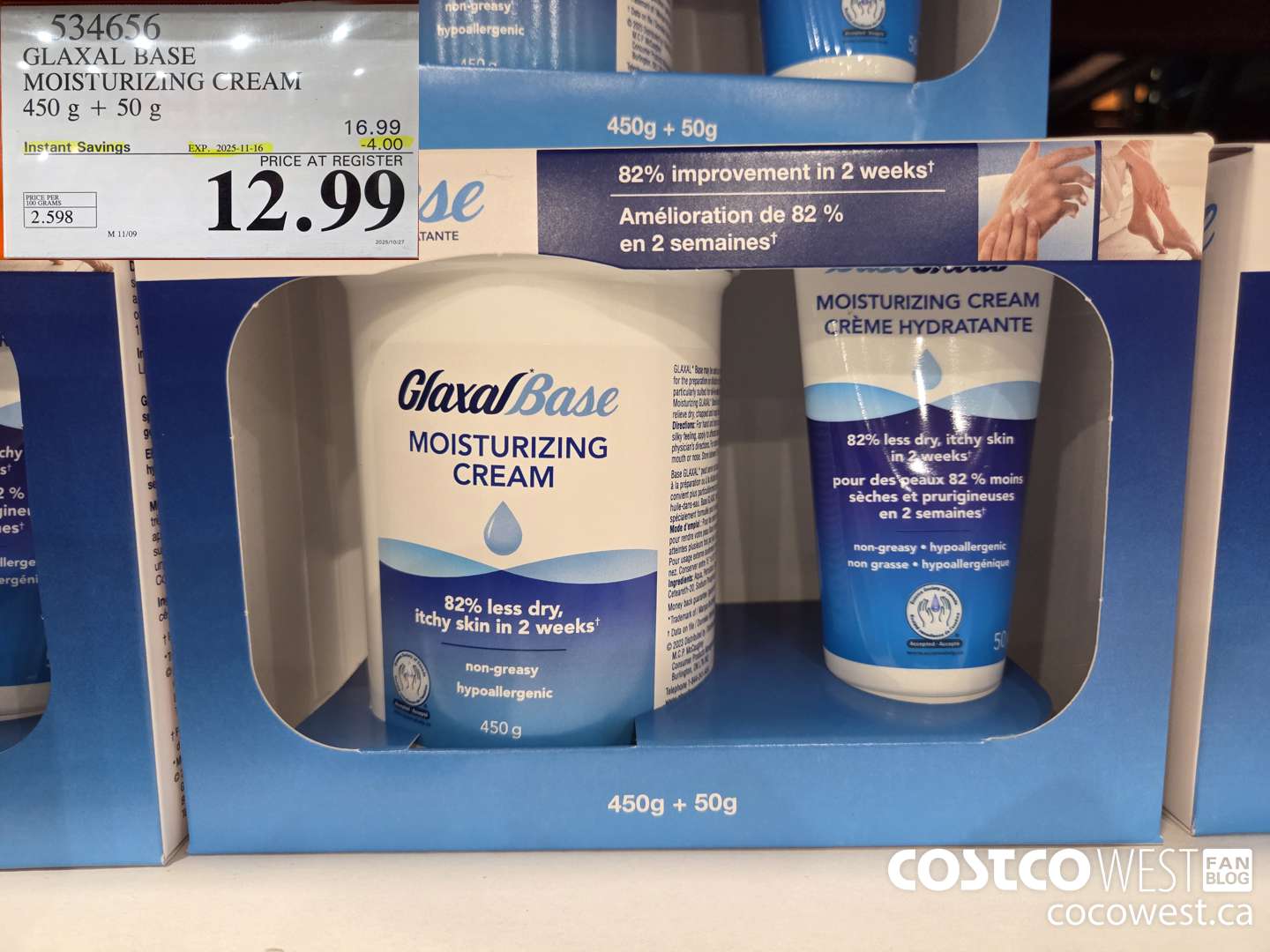 534656 GLAXAL BASE CREAM 450g + 50 g ($4.00 INSTANT SAVINGS EXPIRES ON 2025-11-16) $12.99