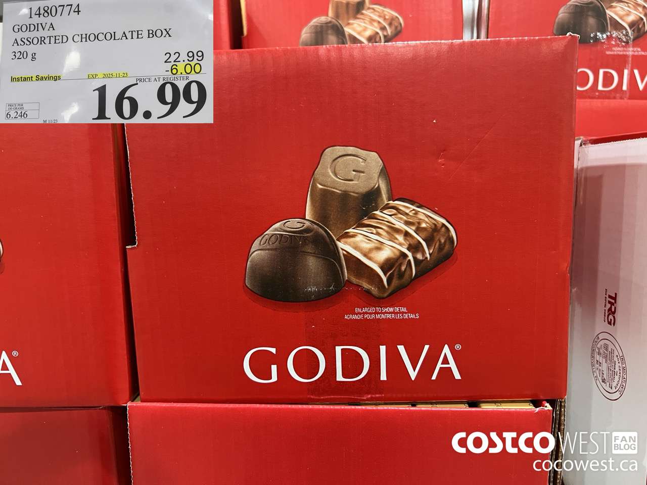 1480774 GODIVA ASSORTED CHOCOLATES 272 G ($6.00 INSTANT SAVINGS EXPIRES ON 2025-11-23) $16.99