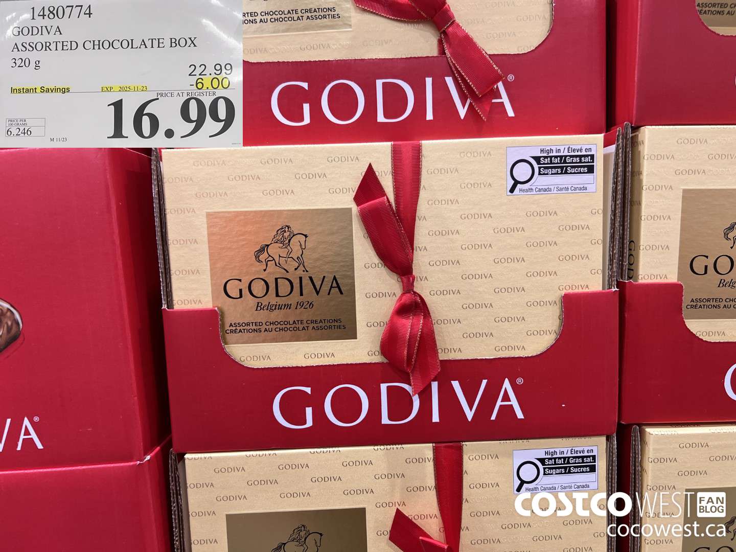 1480774 GODIVA ASSORTED CHOCOLATES 272 G ($6.00 INSTANT SAVINGS EXPIRES ON 2025-11-23) $16.99