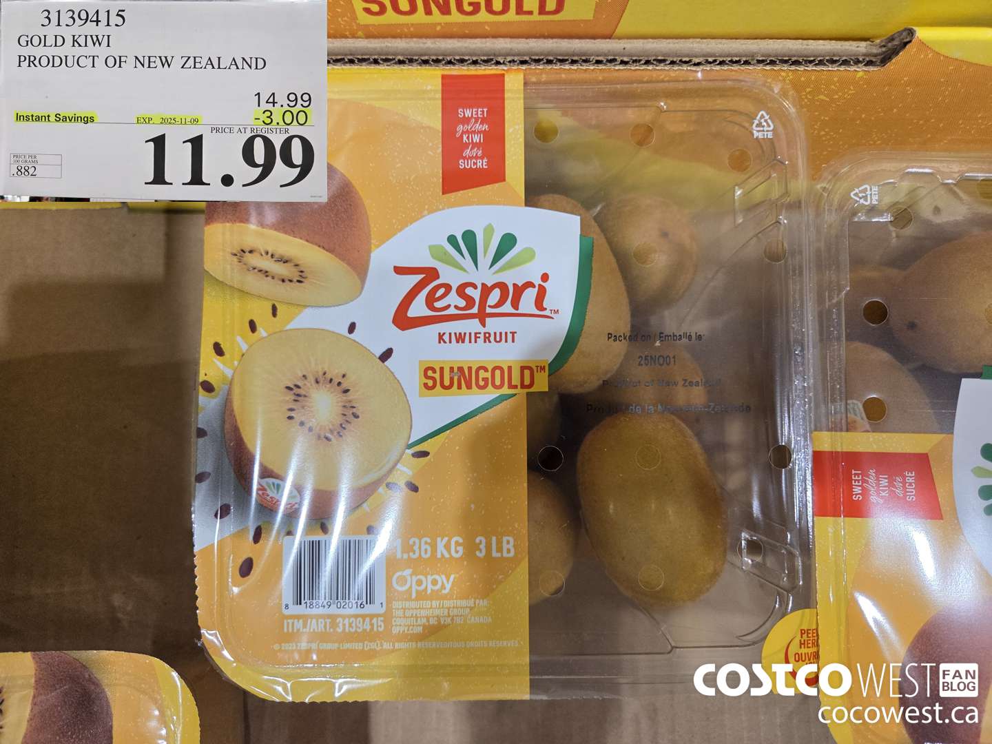 3139415 GOLD KIWI FRUIT PRODUCT OF NEW ZEALAND ($3.00 INSTANT SAVINGS EXPIRES ON 2025-11-09) $11.99