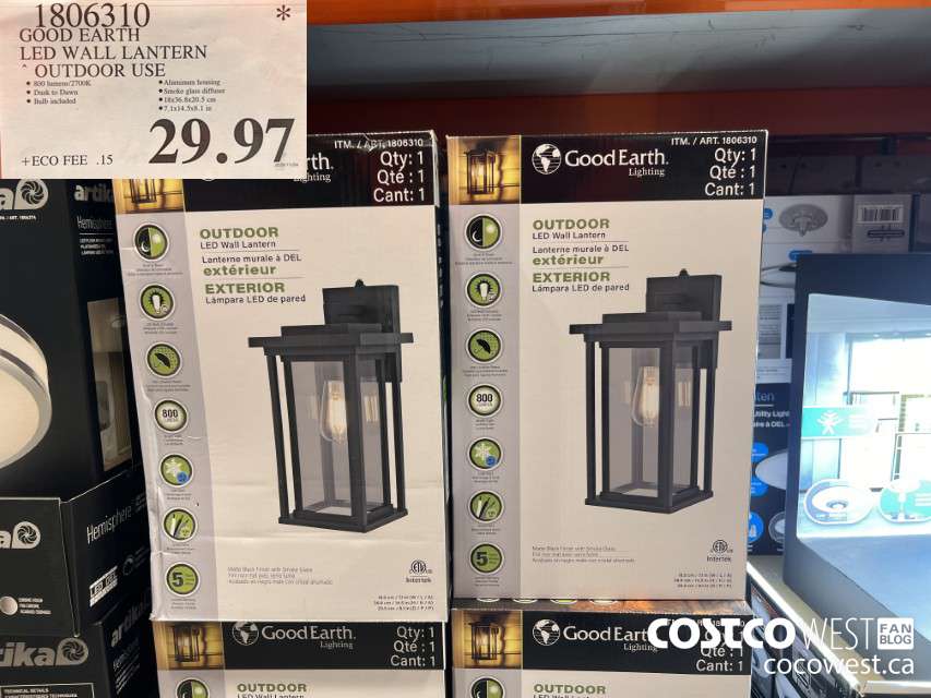 1806310 GOOD EARTH LED WALL LANTERN OUTDOOR USE $29.97