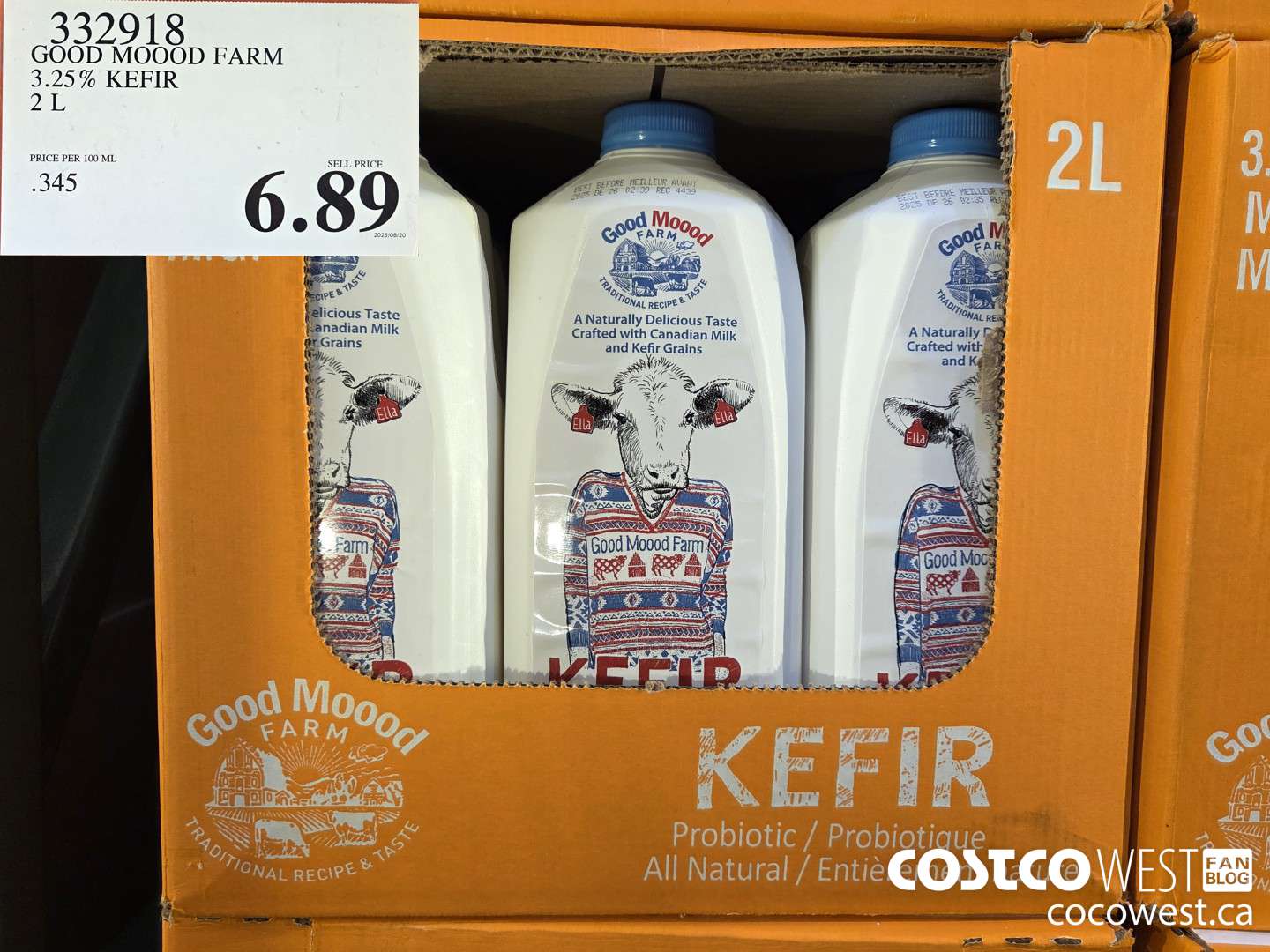 332918 GOOD MOOOD FARM 3.25% KEFIR 2 L $6.89