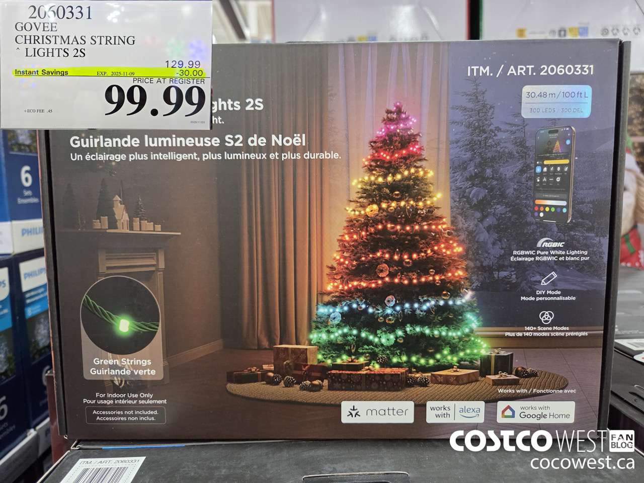 2060331 GOVEE CHRISTMAS STRING LIGHTS 2S ($30.00 INSTANT SAVINGS EXPIRES ON 2025-11-09) $99.99