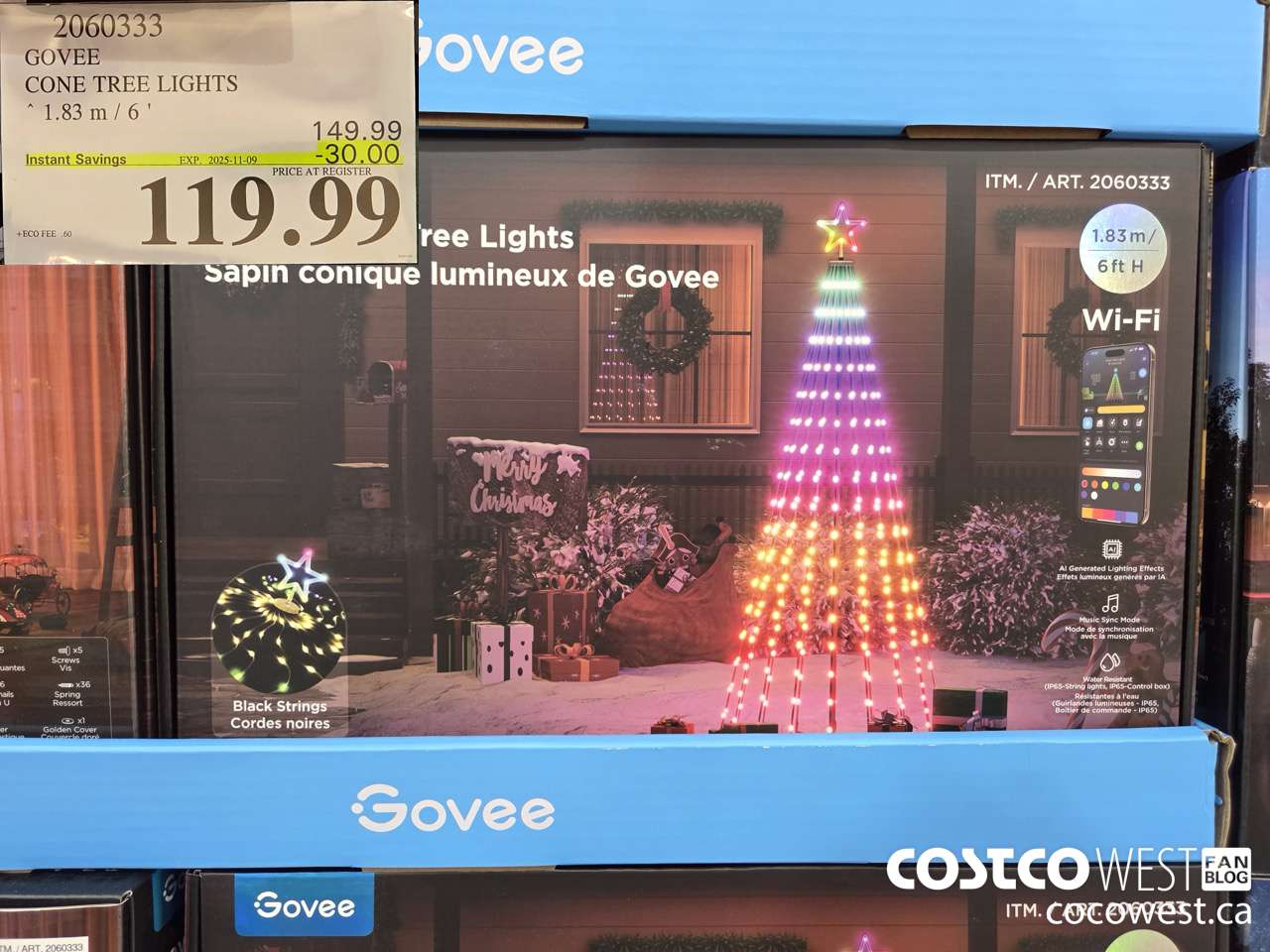 2060333 GOVEE CONE TREE LIGHTS 1.83M 6/ ($30.00 INSTANT SAVINGS EXPIRES ON 2025-11-09) $119.99